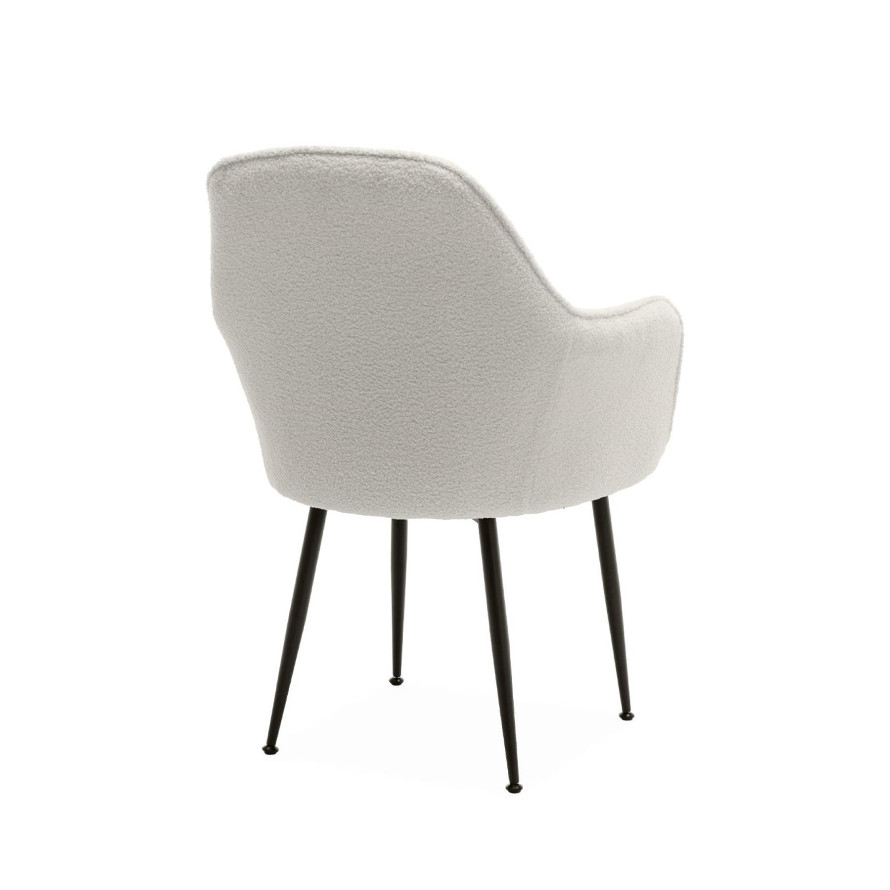 sweeek - Bouclé fauteuil met metalen poten (set van 2)