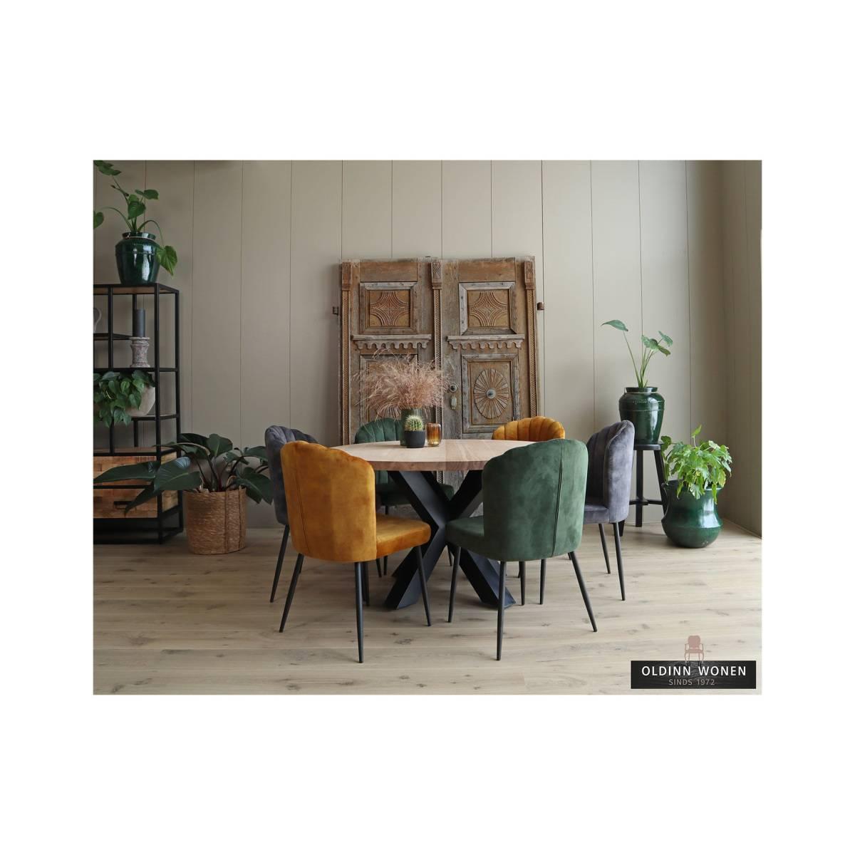 Old Inn - Eetkamertafel Rond Eiken met Sterpoot – 150 cm