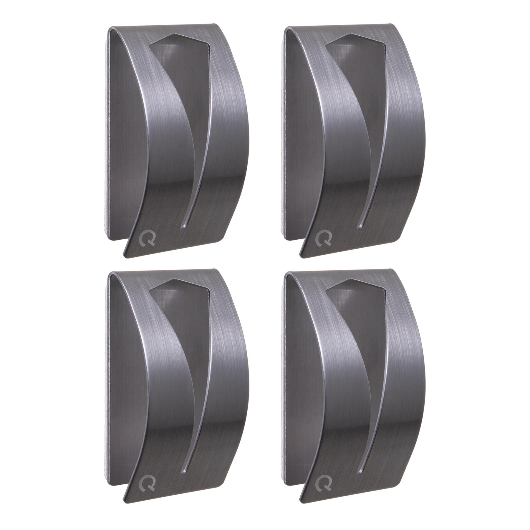 QUVIO Handdoekenhouder zelfklevend RVS - set van 4
