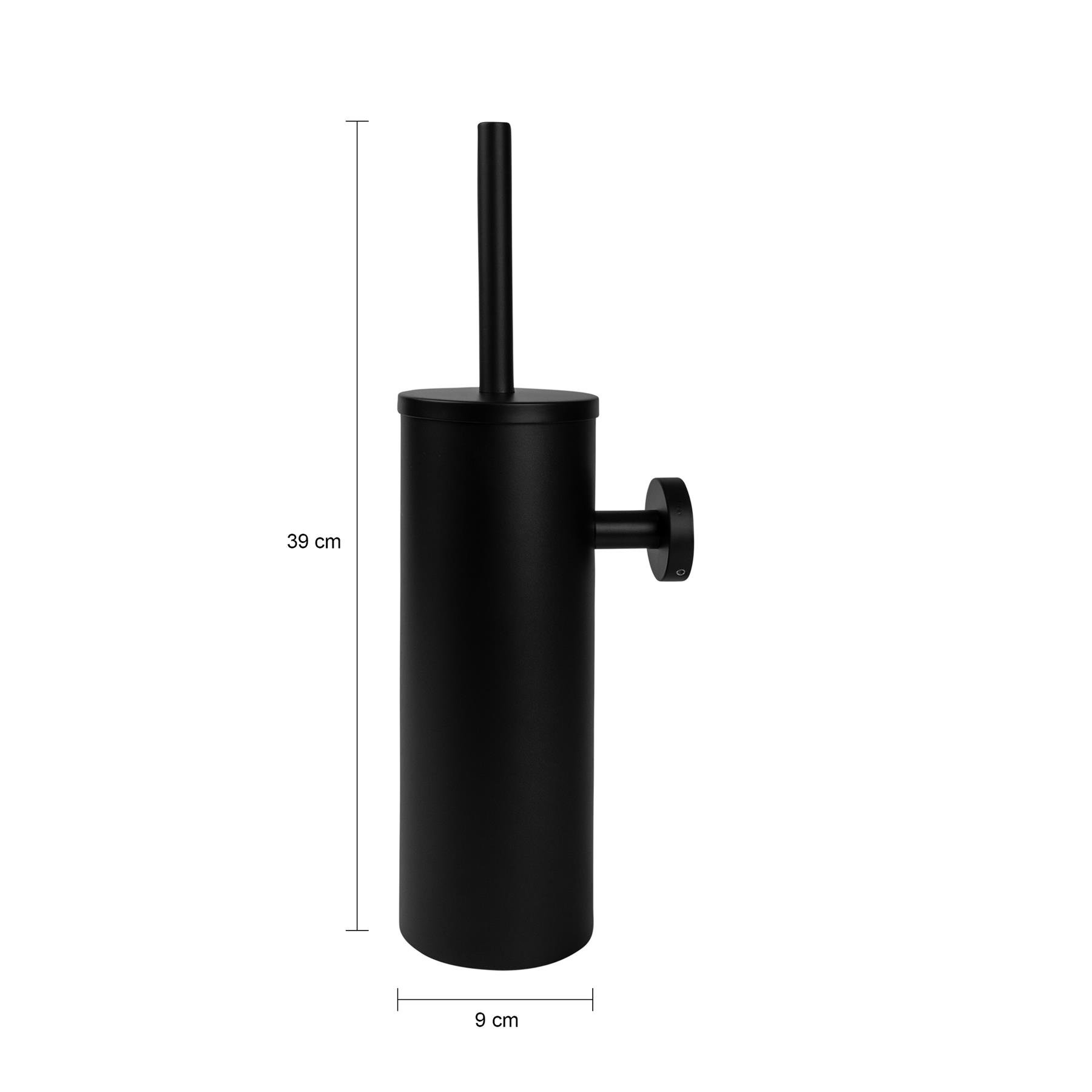 QUVIO Toiletborstelhouder wand - metaal - Zwart