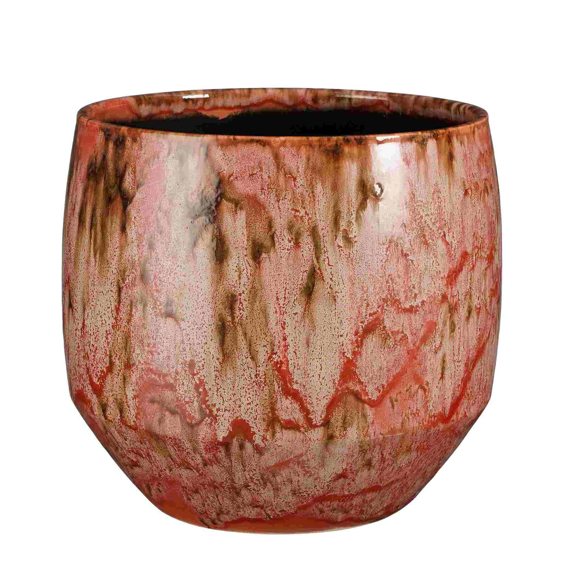 Mica Decorations Bloempot Harris - 29x29x26 cm - Keramiek - Rood