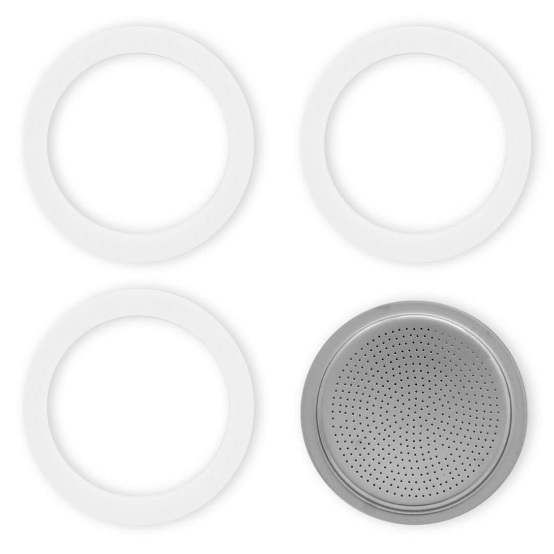Bialetti ALU Filterplaatje + 3 rubber ringen 9 kops