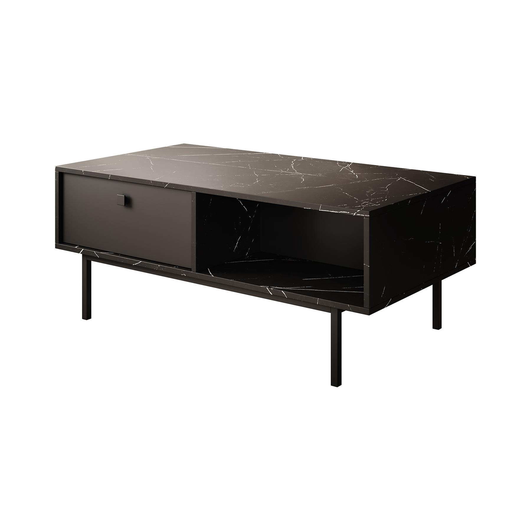 Meubella Salontafel Frazer - Zwart marmerlook - 110 cm