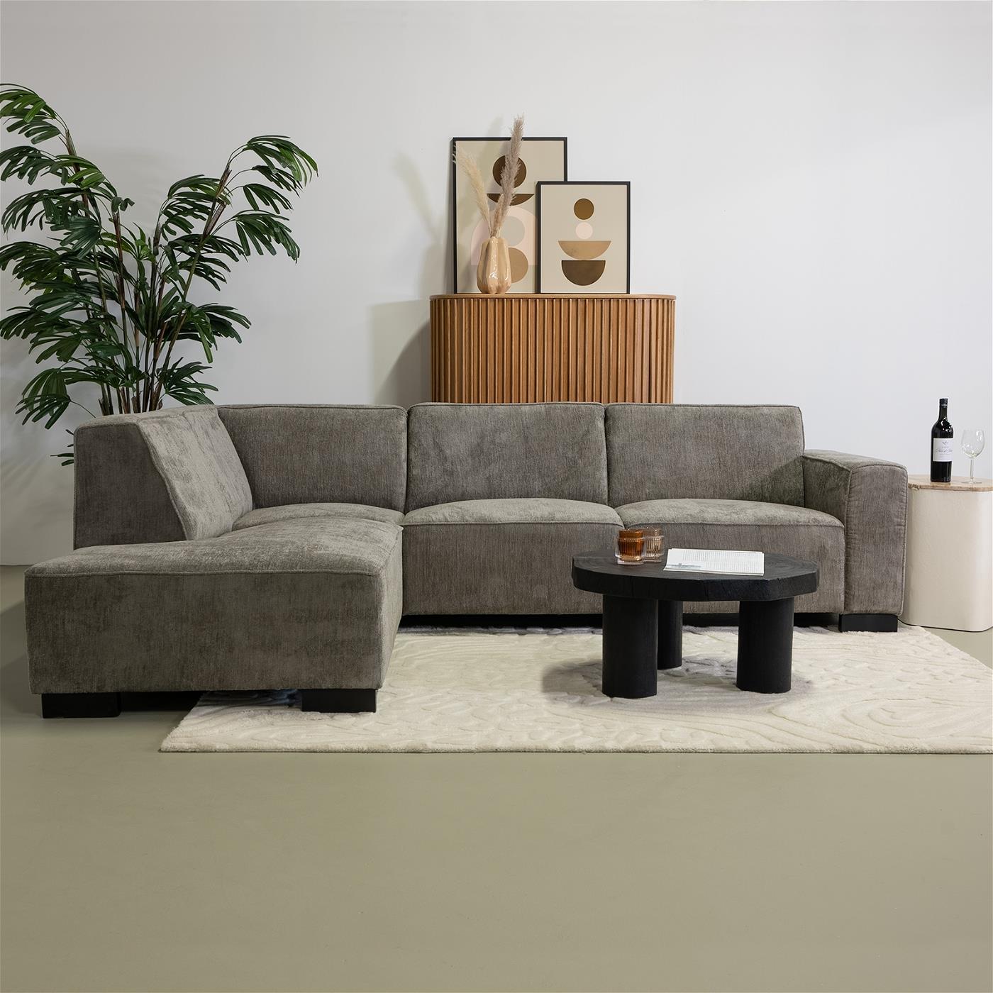 Giga Meubel - Hoekbank Taupe - 3,5-Zits Links - 274x205x80cm - Napoli