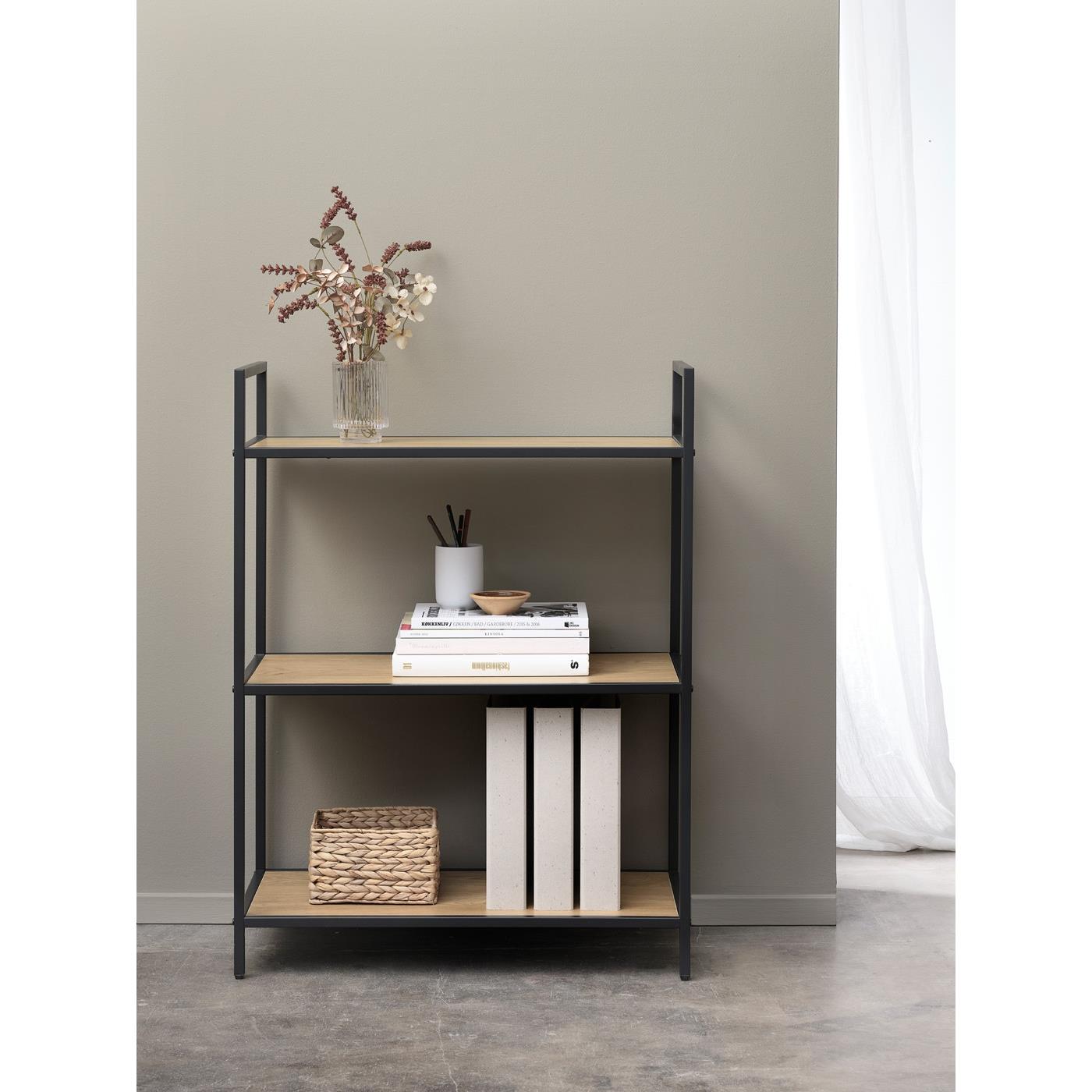 Hygge Interiors Altino H88 Boekenkast Eiken | Zwart
