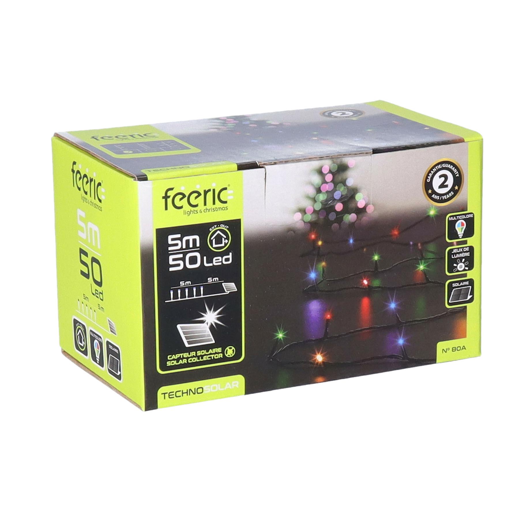 Feeric lights Lichtsnoer - gekleurd - 5m- 50 leds- zonne-energie