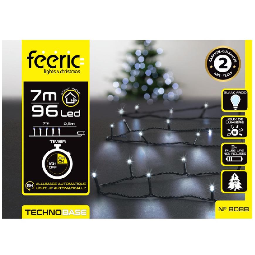 Feeric lights kerstverlichting - helder wit - 7 meter - 96 leds