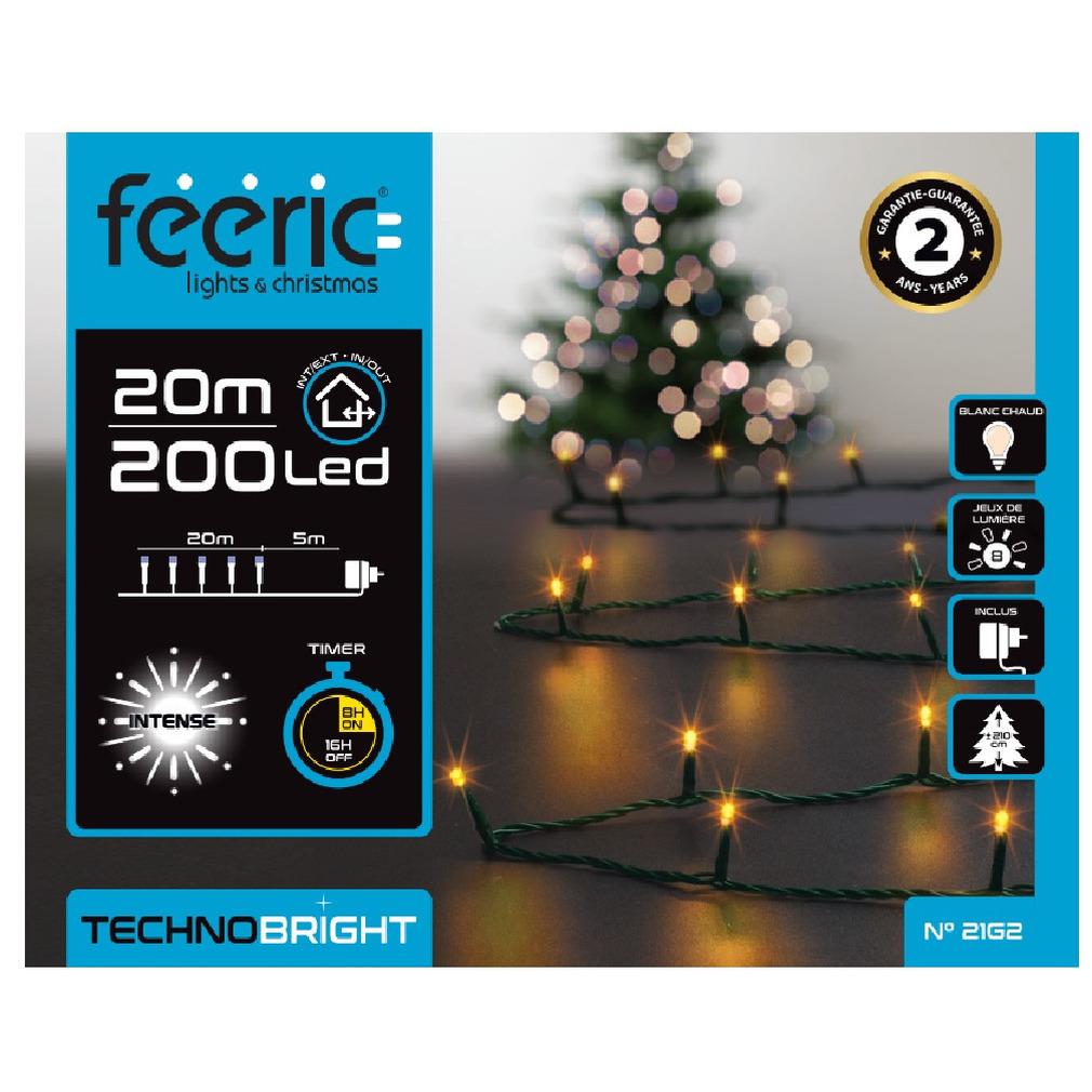 Feeric lights kerstverlichting - warm wit - 20 meter - 200 leds
