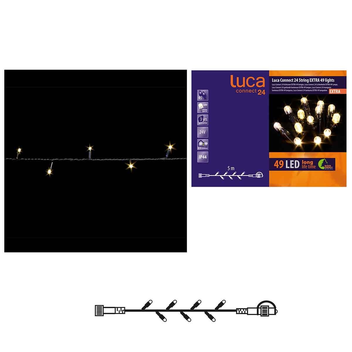 Luca Lighting Connect 24 Lichtsnoer - 5 Meter - 49LED Warmwit