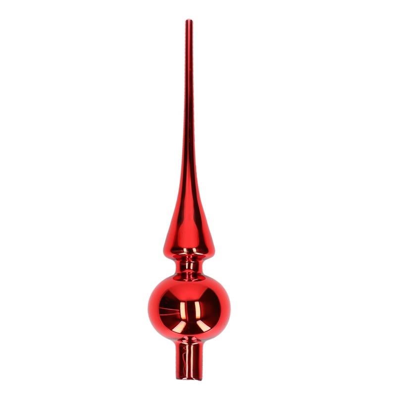 Decoris Kerstboompiek - rood - glazen piek - 26 cm