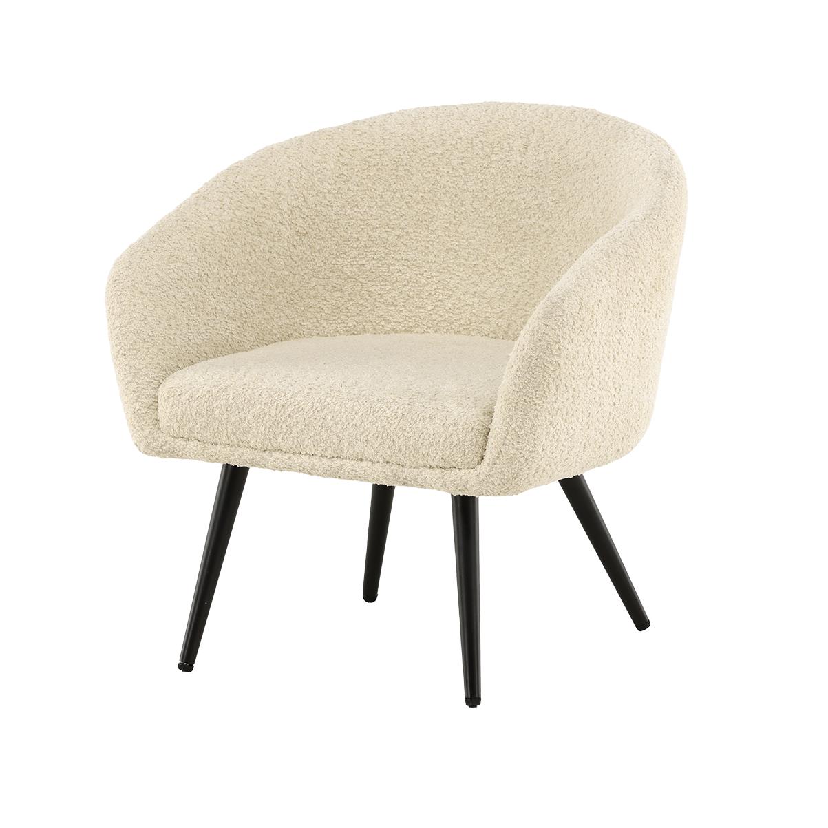 Nest living Annika kinderfauteuil teddystof - gebroken wit