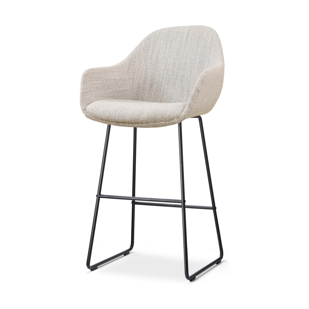 Nolon Nino-Mae Barkruk Beige Gemêleerd - met Armleuning - Zwart - 75