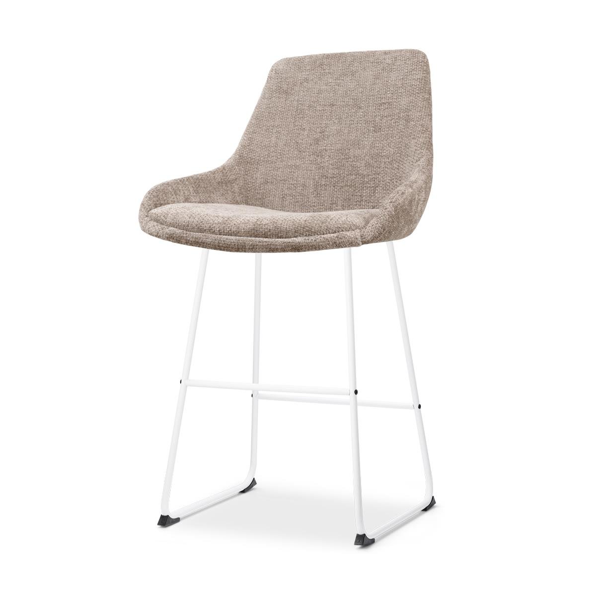Nolon Nino-Isa Barkruk Bruin - Stof - Wit Onderstel - 65 cm