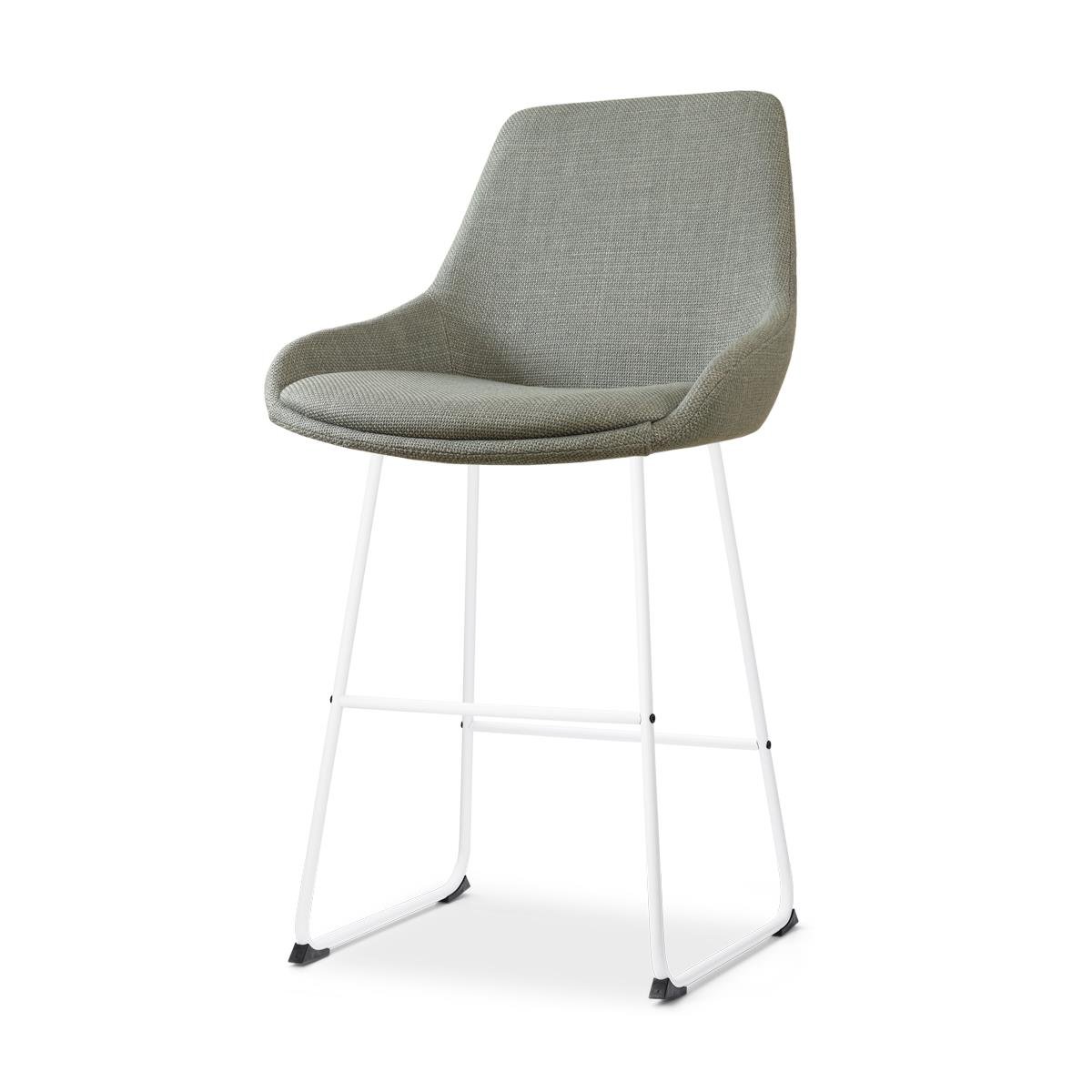 Nolon Nino-Isa Barkruk Groen - Stof - Wit Onderstel - 65 cm