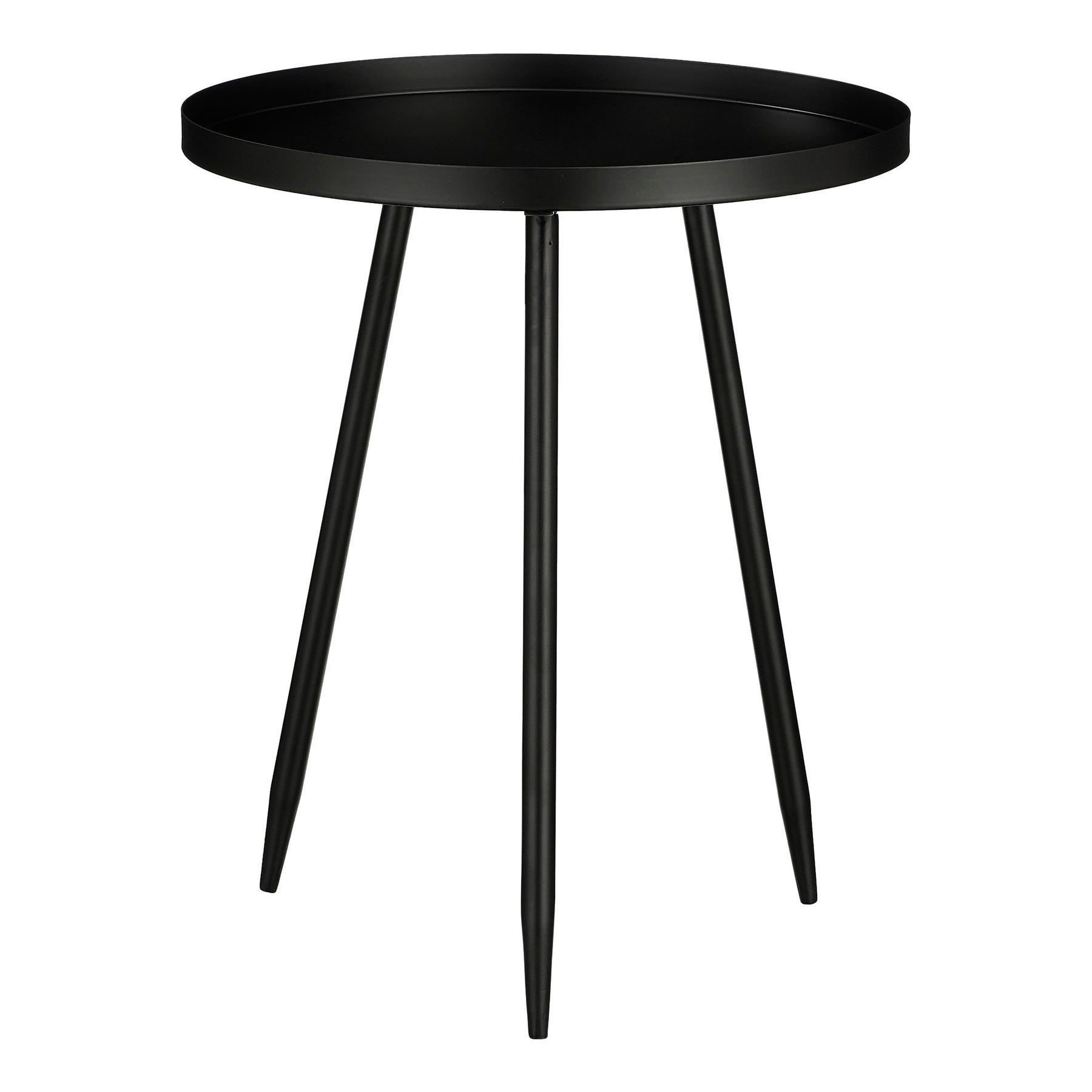 Mica Decorations Flores Bijzettafel - H49 x Ø42 cm - Zwart