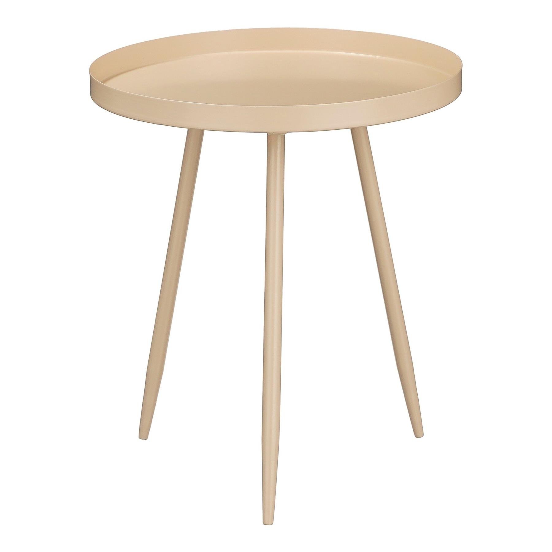 Mica Decorations Flores Bijzettafel - H38 x Ø34 cm - Beige