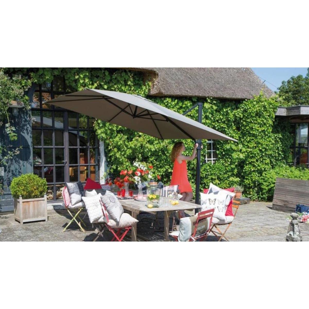 Giga Living - Zweefparasol Vierkant - Donkergrijs - 250x250cm - Colmar