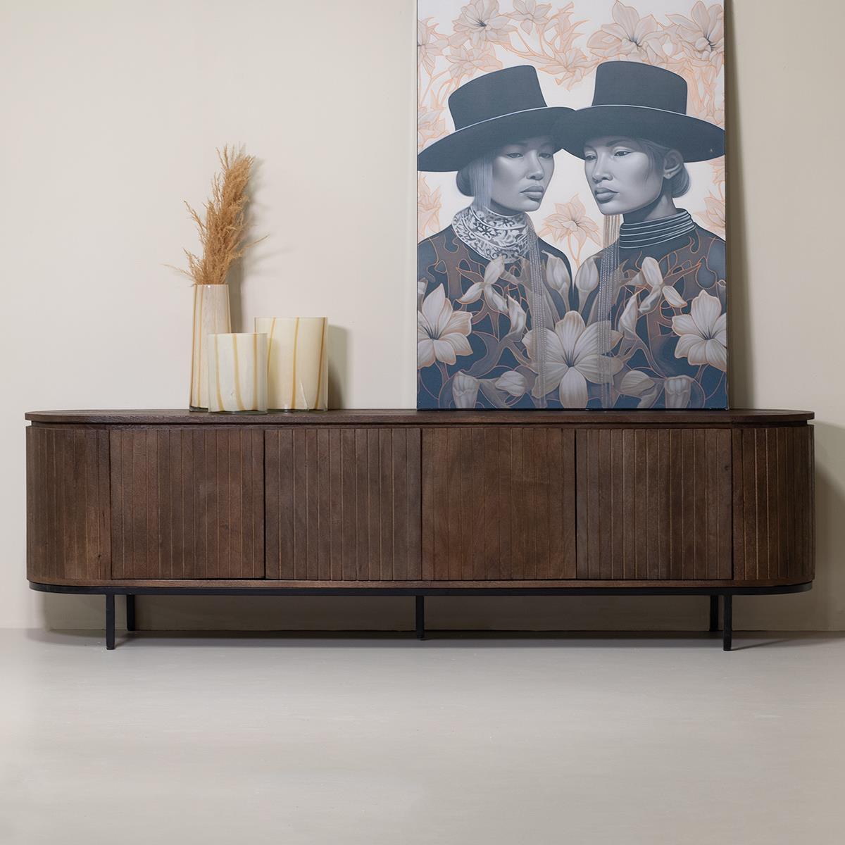 Giga Meubel - Tv Meubel Donkerbruin Mangohout - 200x45x57cm - Tora