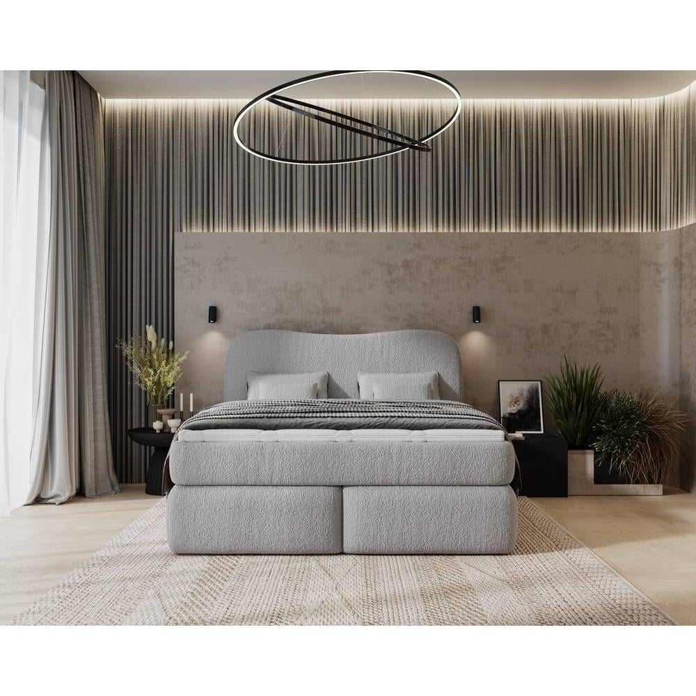 NADUVI Collection Lavelle boxspring bouclé 160 x 200 cm