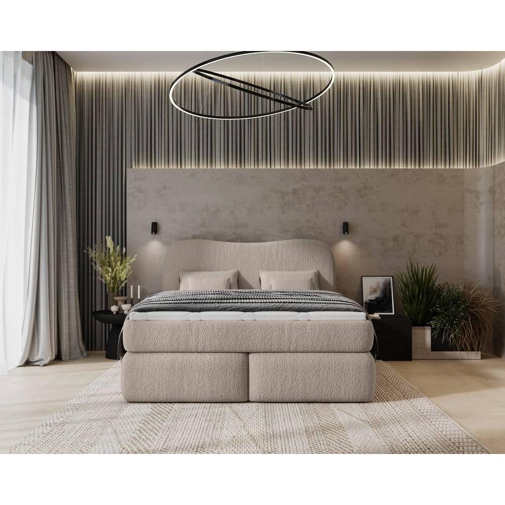 NADUVI Collection Lavelle boxspring bouclé 140 x 200 cm