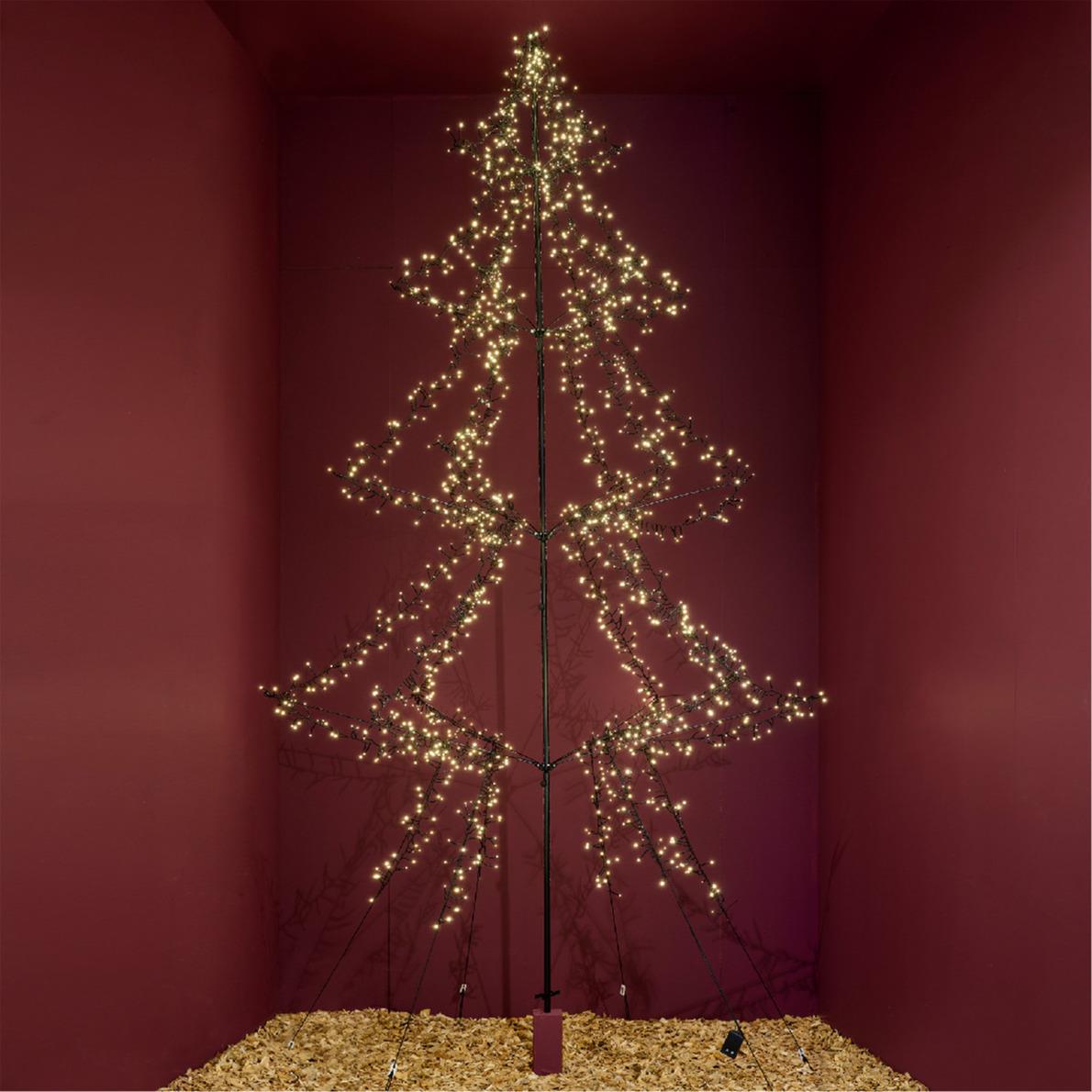 Lumineo led kerstboom - zwart - 300 cm - 1800 leds - warm wit