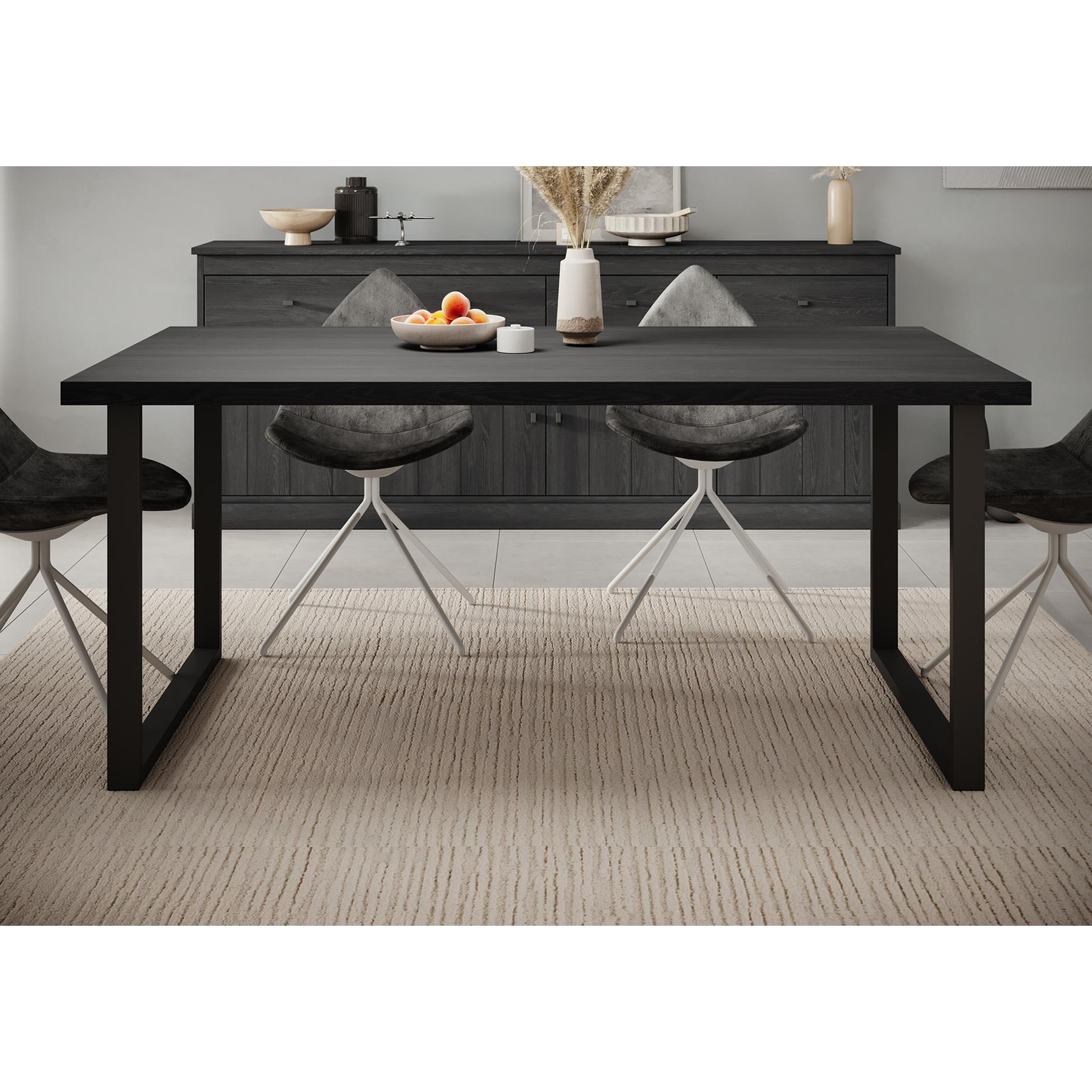 Meubella Eetkamertafel Vince - Zwart eiken - 180 cm