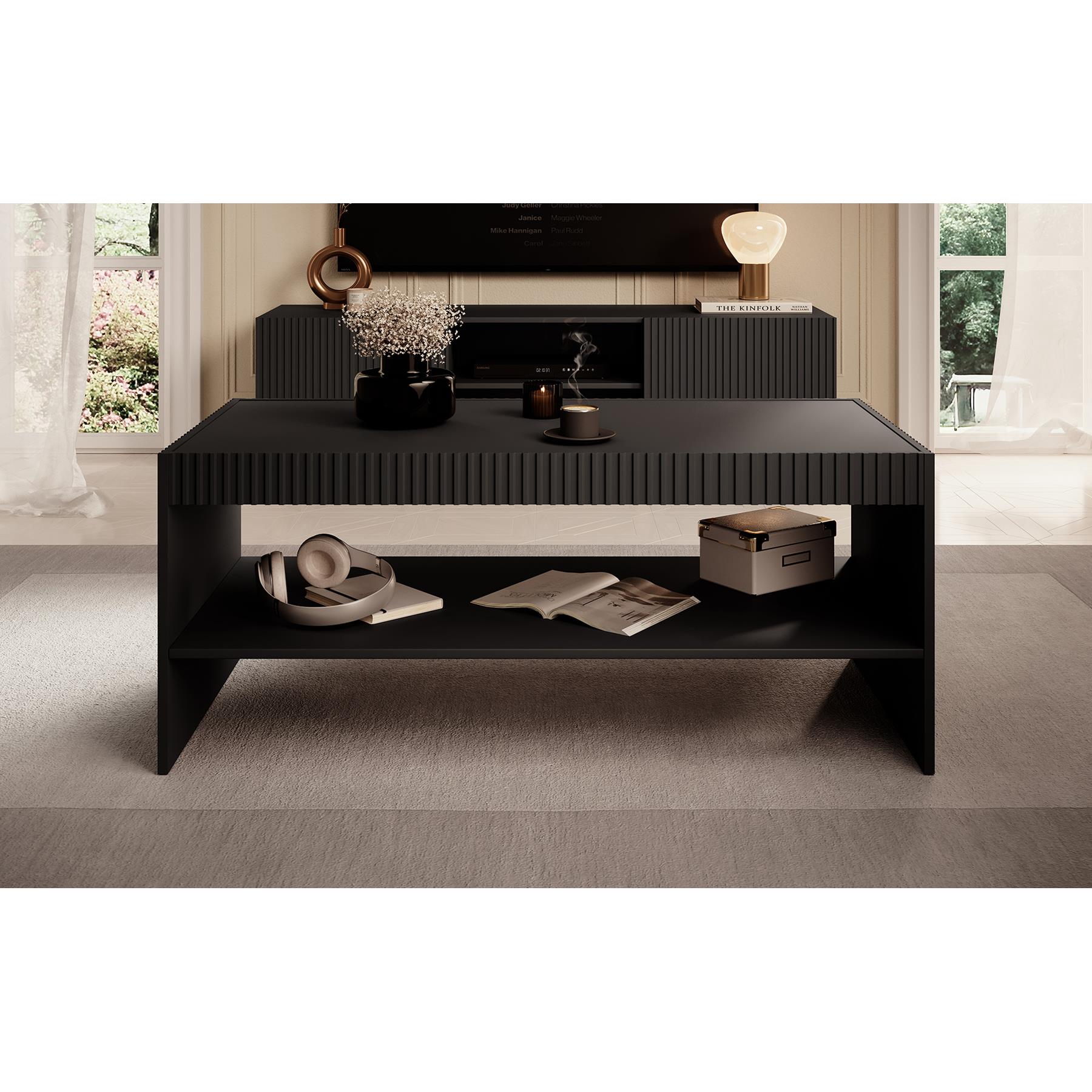 Meubella Salontafel Palamos - Mat zwart - 120 cm