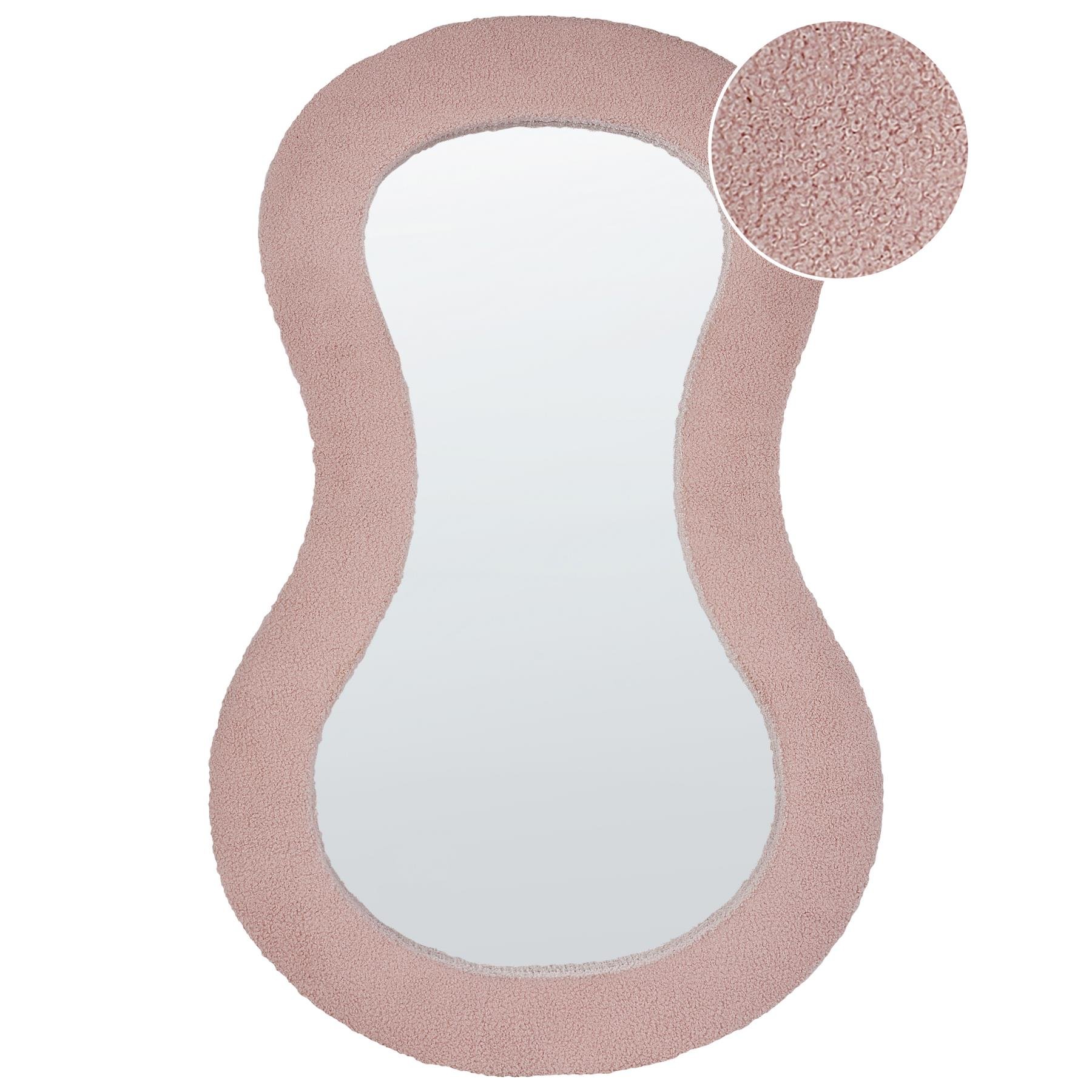 Beliani - PLANCHEZ - Wandspiegel - Roze - 70 x 112 cm - Bouclé