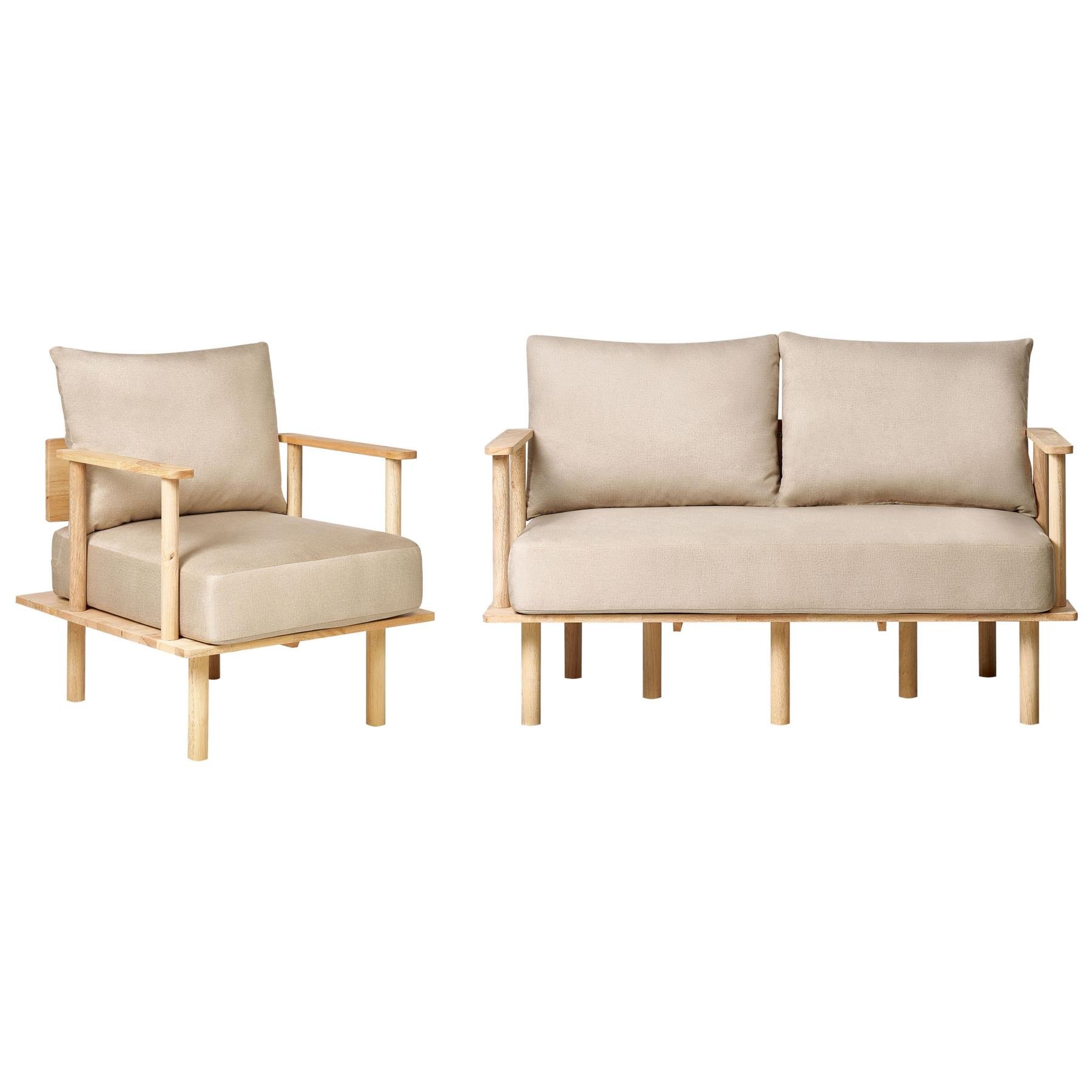Beliani - ASKER - Woonkamer set - Beige - Polyester