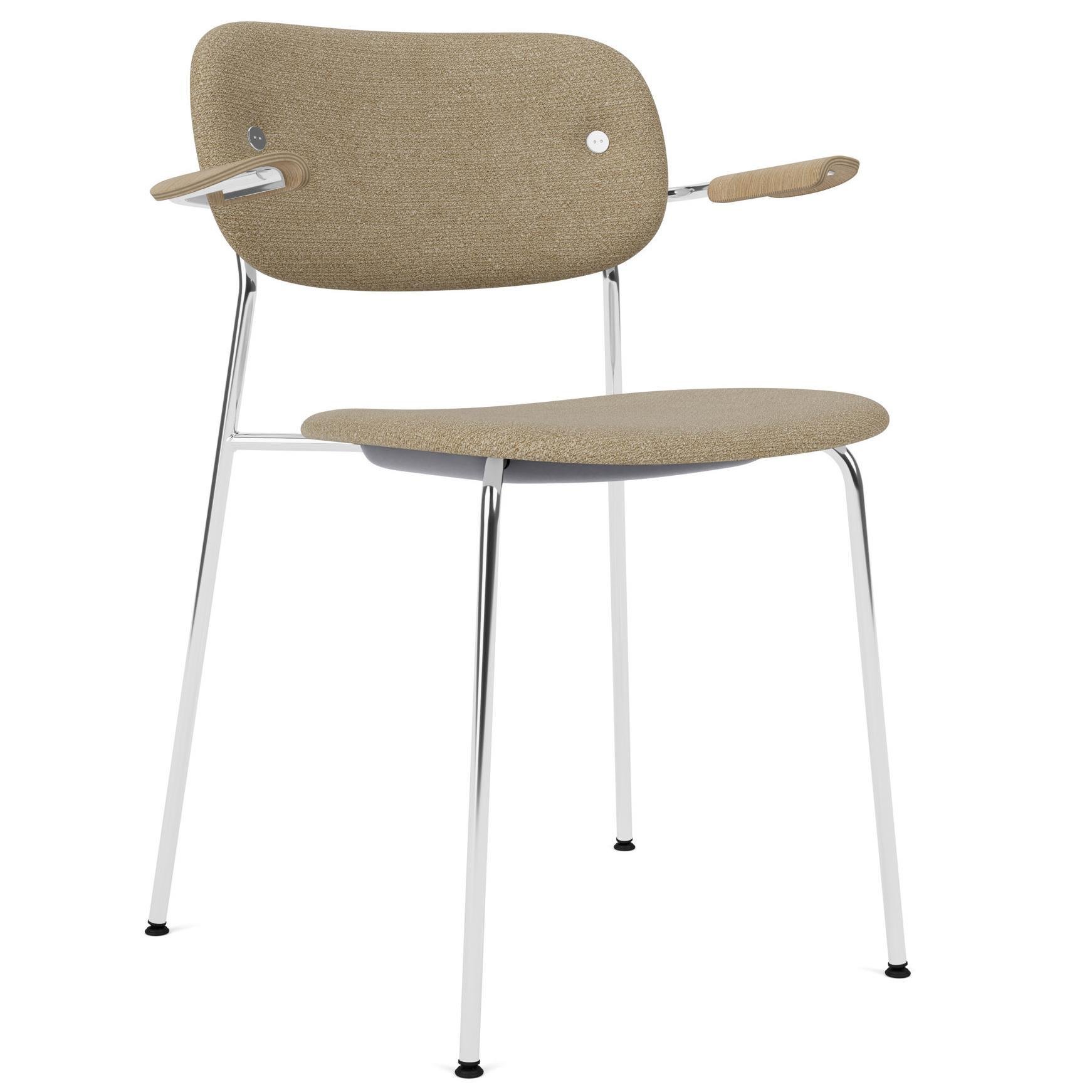 Audo Copenhagen Co eetkamerstoel met arm stof Audo bouclé 02 naturel