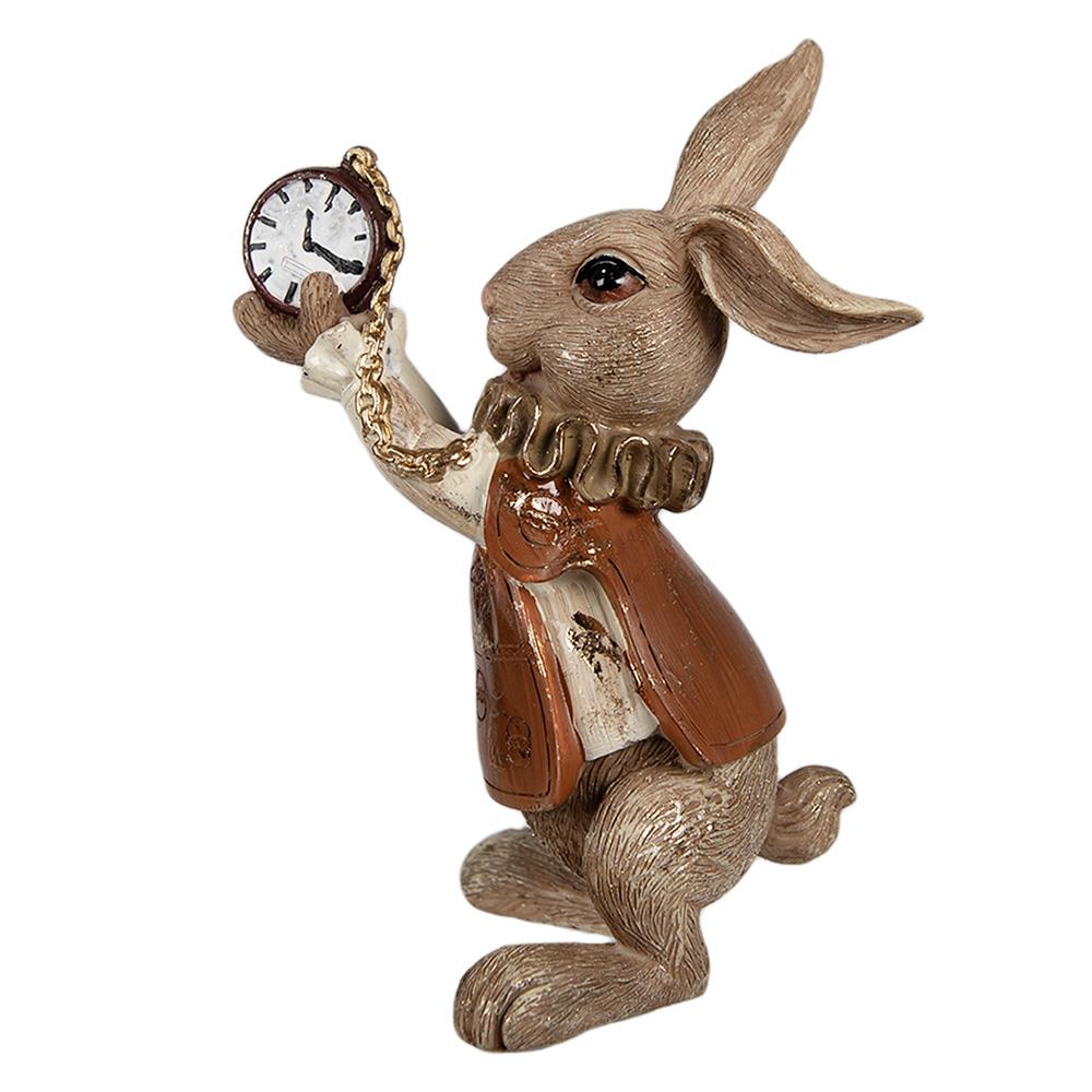 Clayre & Eef Beeld Konijn 13 cm Bruin Polyresin
