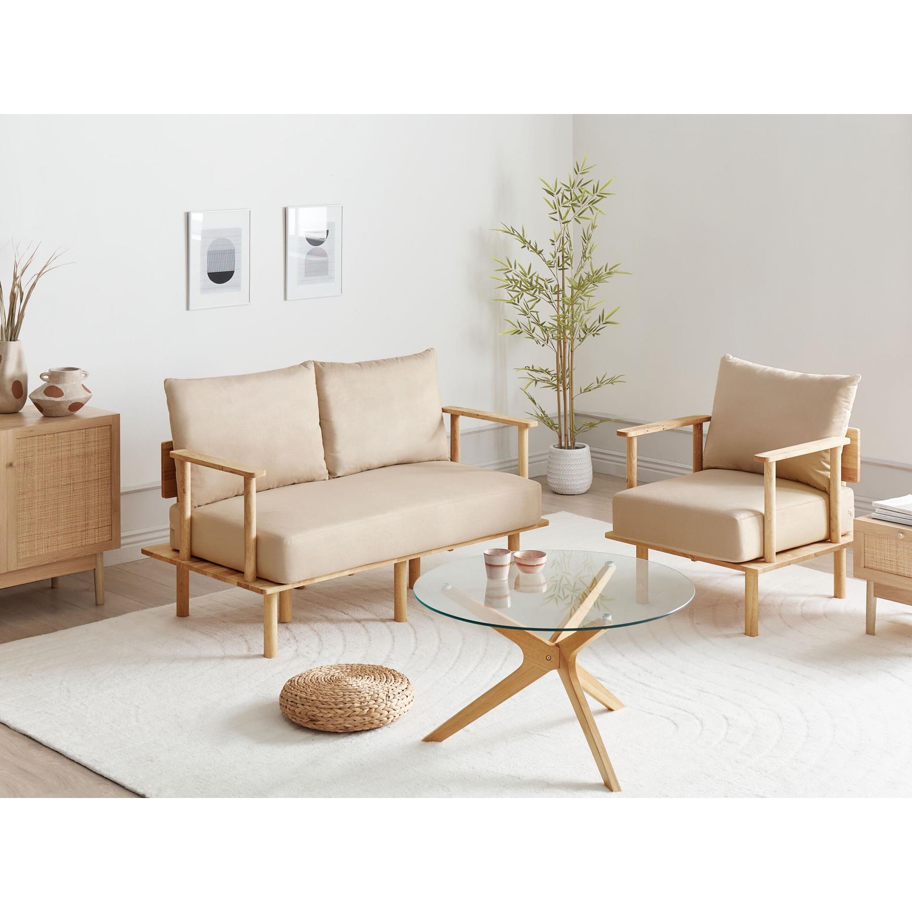 Beliani - ASKER - Woonkamer set - Beige - Polyester