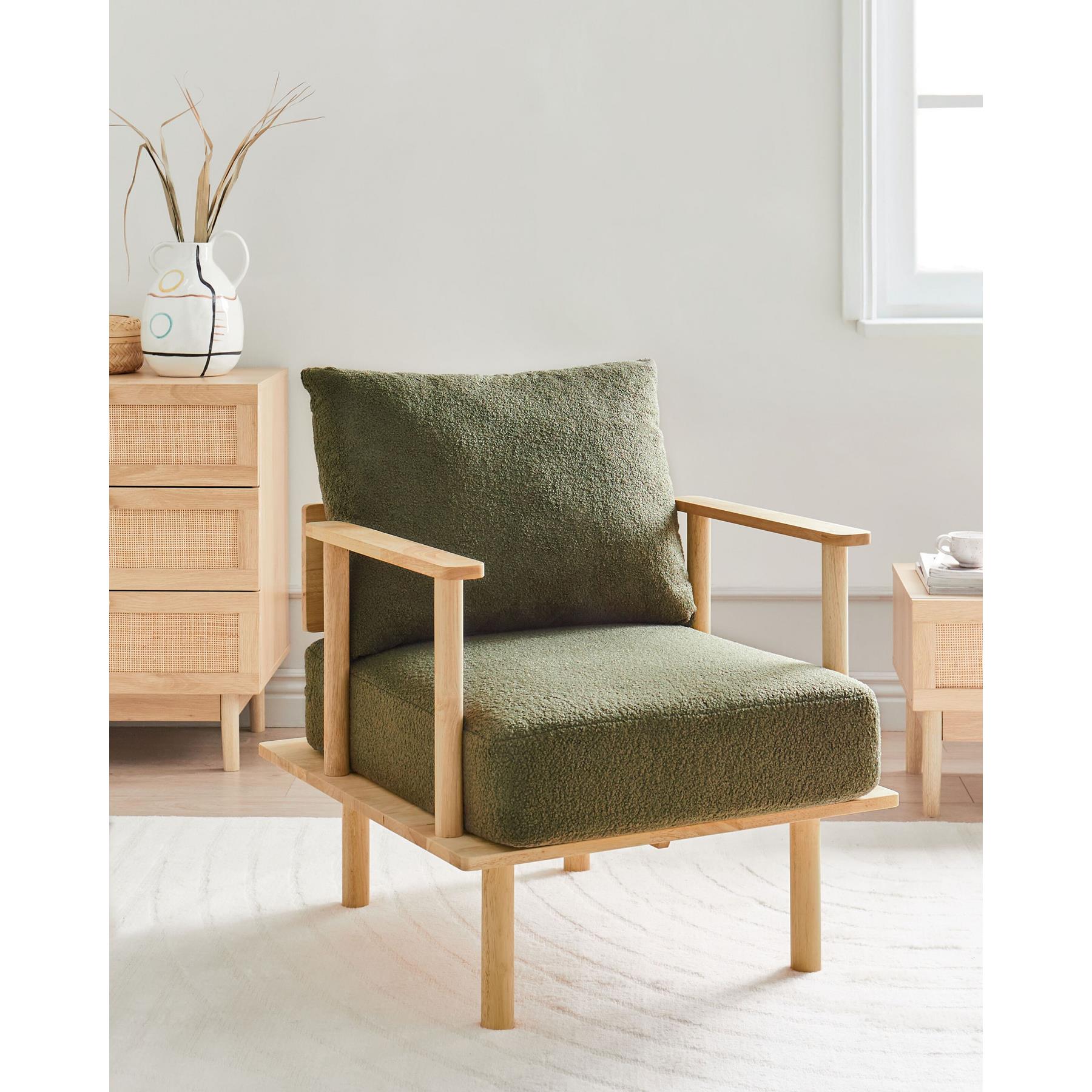 Beliani - ASKER - Fauteuil - Donkergroen - Bouclé