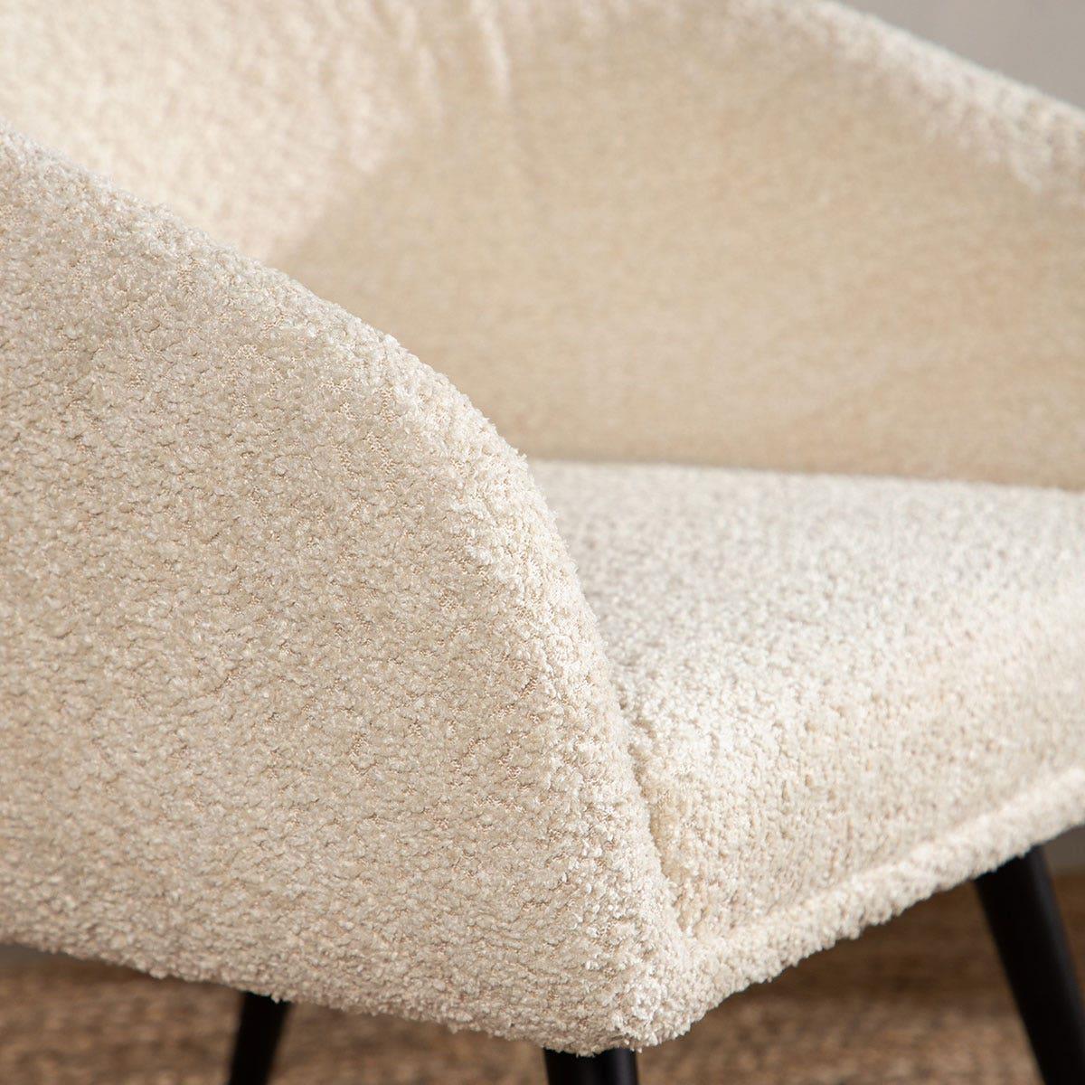 Nest living Annika kinderfauteuil teddystof - gebroken wit