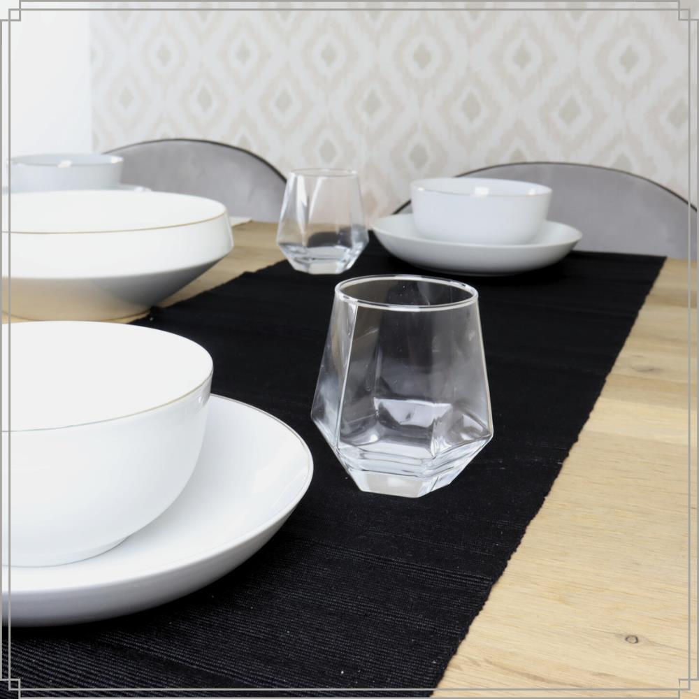 OTIX Waterglazen Set van 6 300ml Diamant vorm Transparant Glas