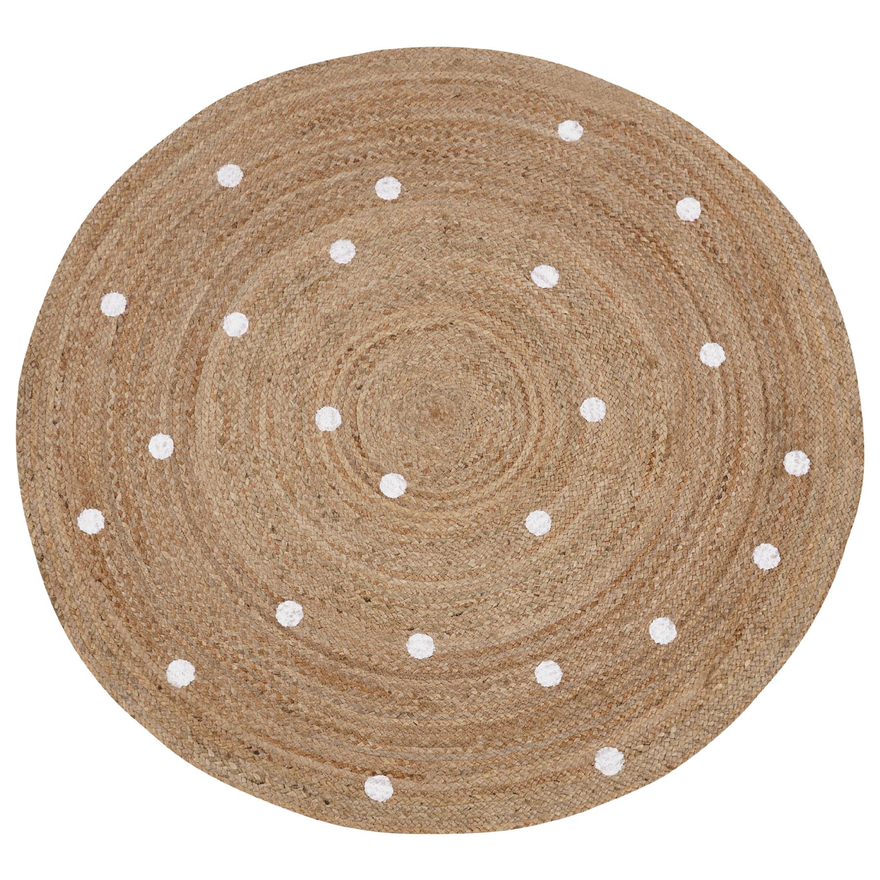 Beliani - KHARRA - Laagpolig vloerkleed - Beige - ø 140 cm - Jute