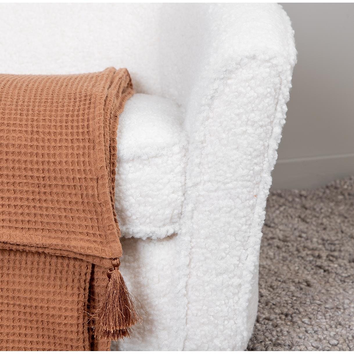Nest living Olaf teddystof kinderbankje wit