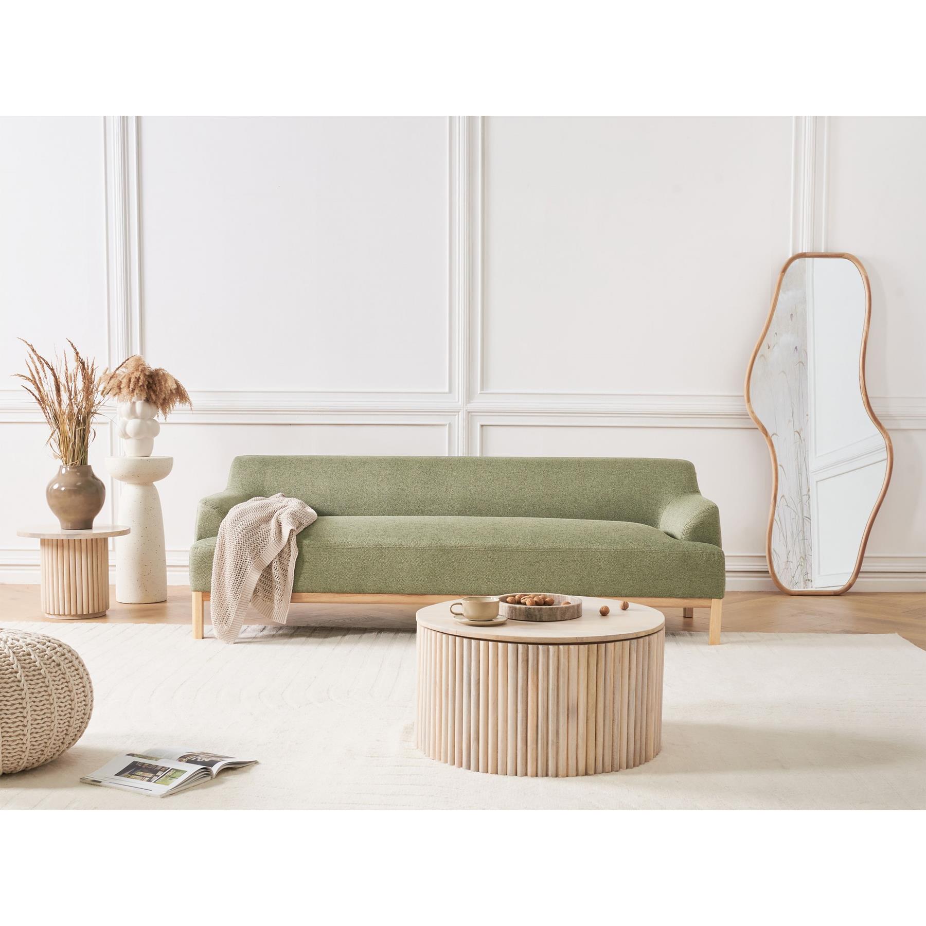 Beliani - SOSJO - Driezitsbank - Groen - Polyester