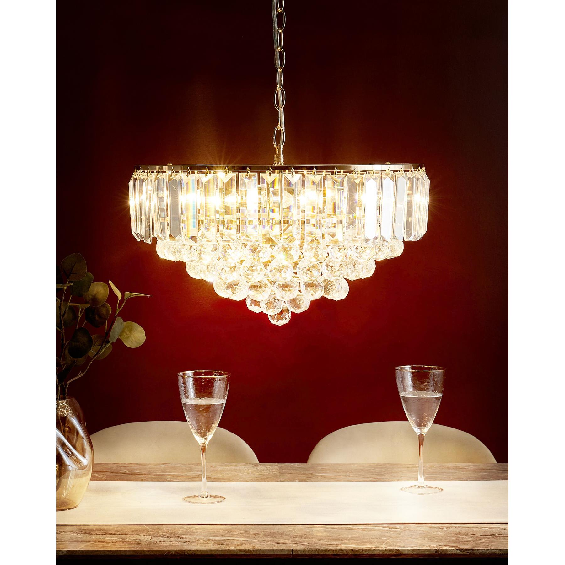Beliani - ACHEIRO - Kroonluchter - Goud - 49 cm - Kristal