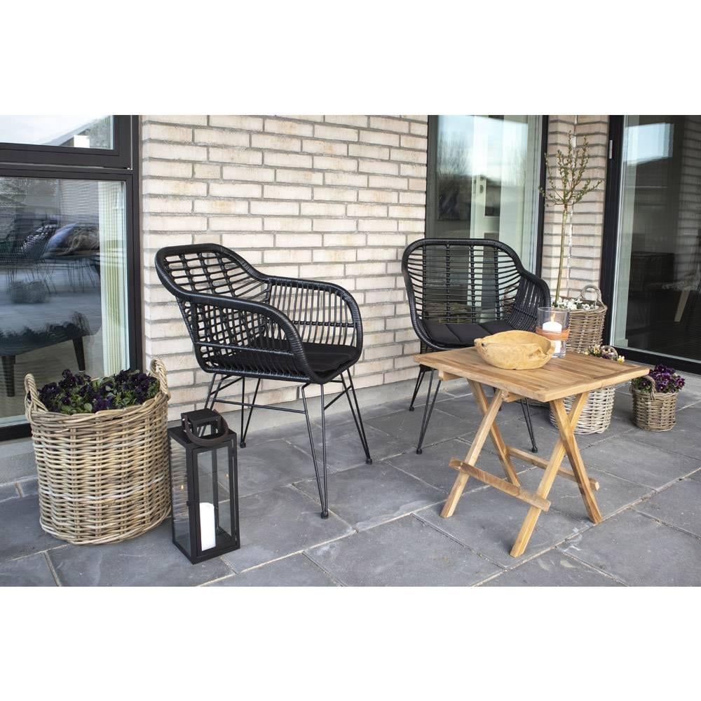 House Nordic Trieste Polyrattan Armstoel Zwart set van 2