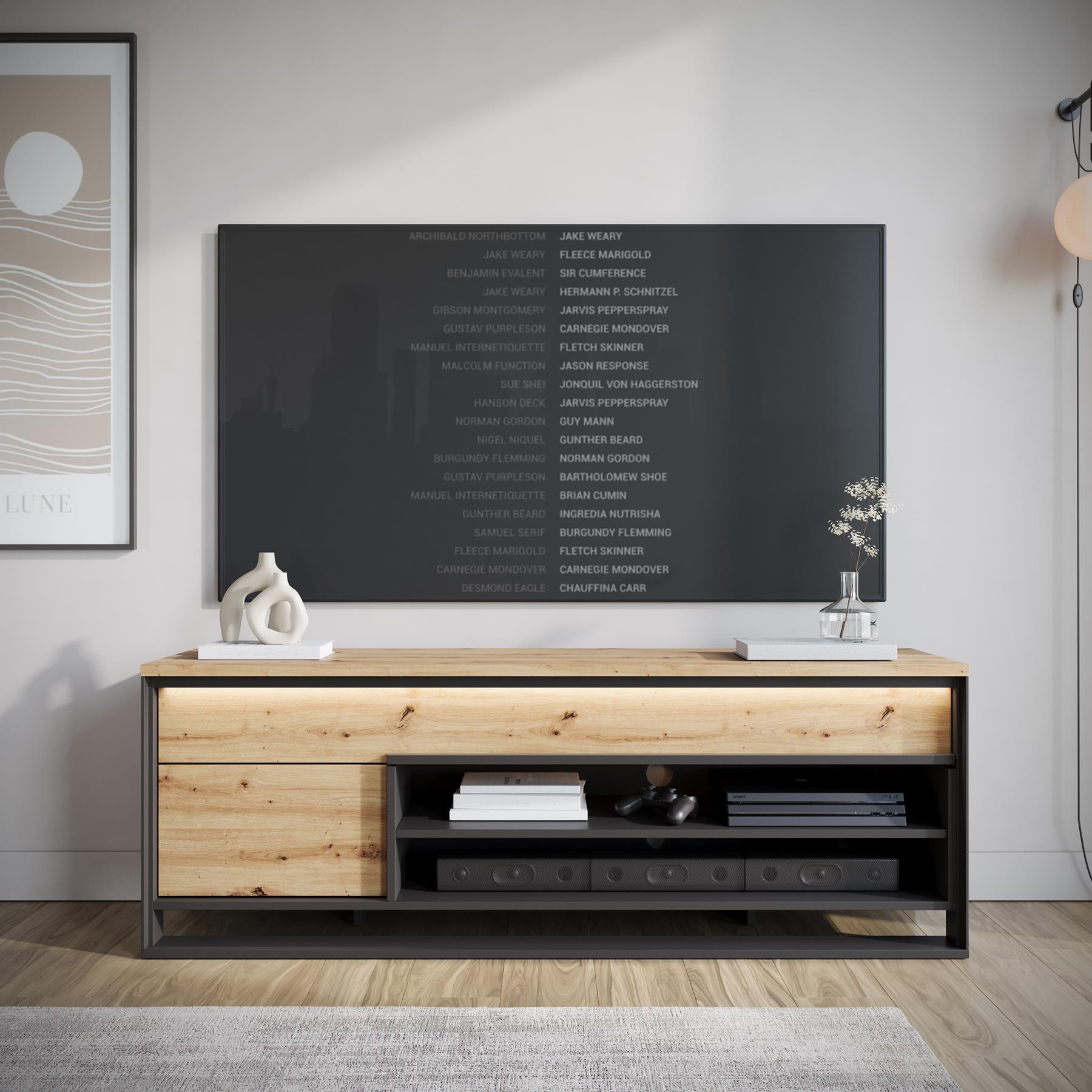 Meubella TV-Meubel Quincy - Eiken - 155 cm