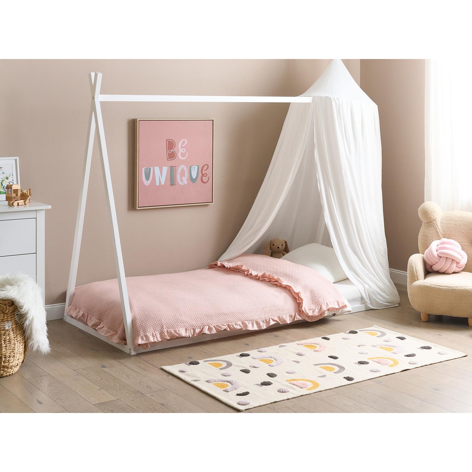 Beliani - SAURAT - Kinderbed - Wit - 90 x 200 cm - Dennenhout