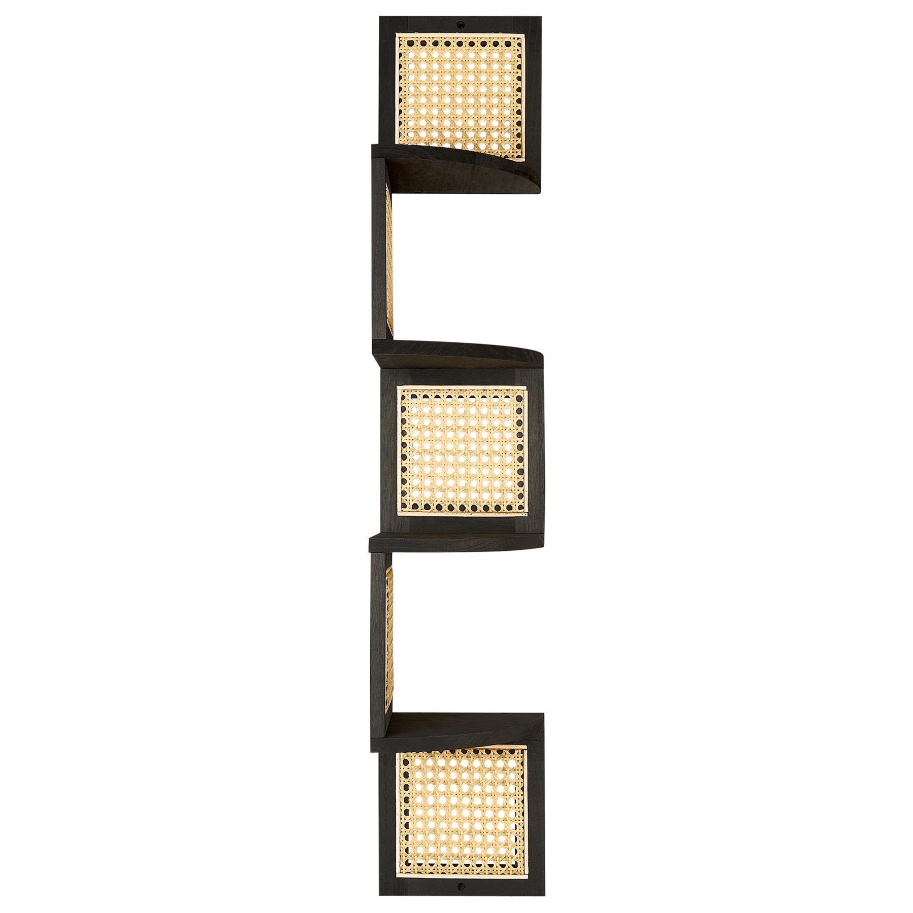 Beliani - ALDER - Boekenkast - Licht hout|Zwart - Glasvezel