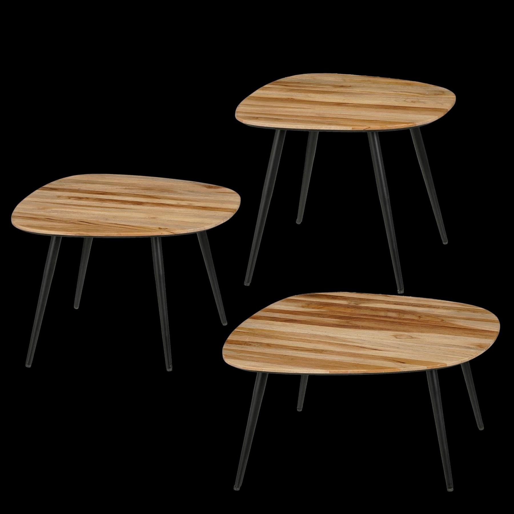 Mica Decorations Jailey Bijzettafel - Set van 3 - L62 x B52 x H34 cm