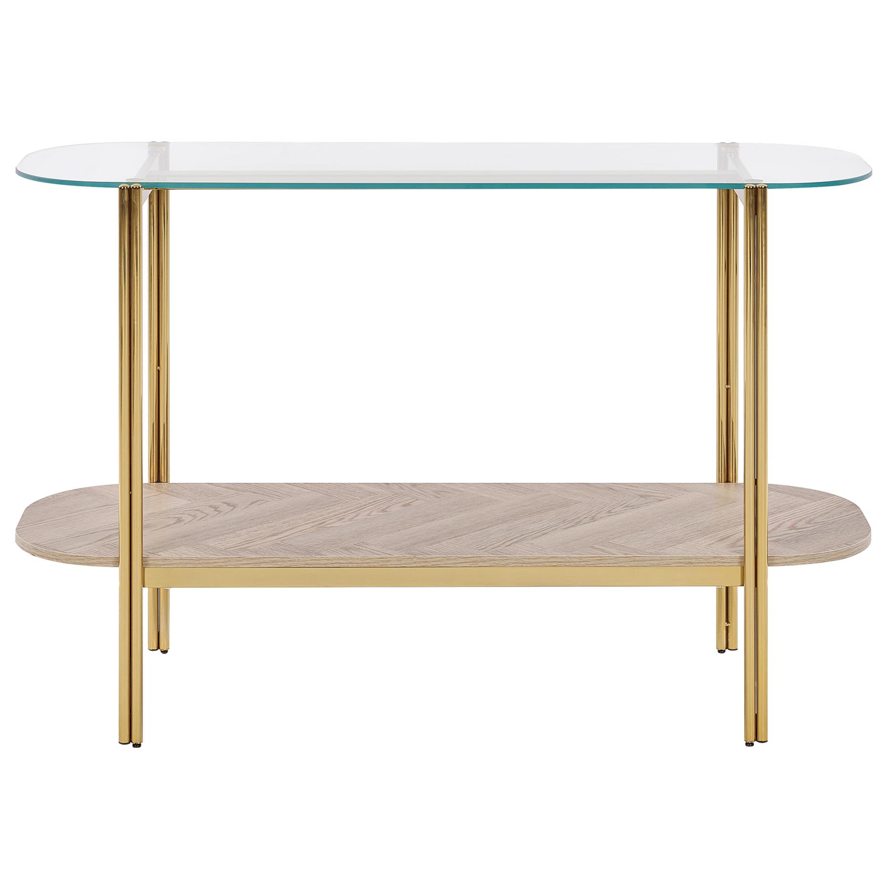 Beliani - LOVELL - Sidetable - Lichtbruin|Goud - Hout