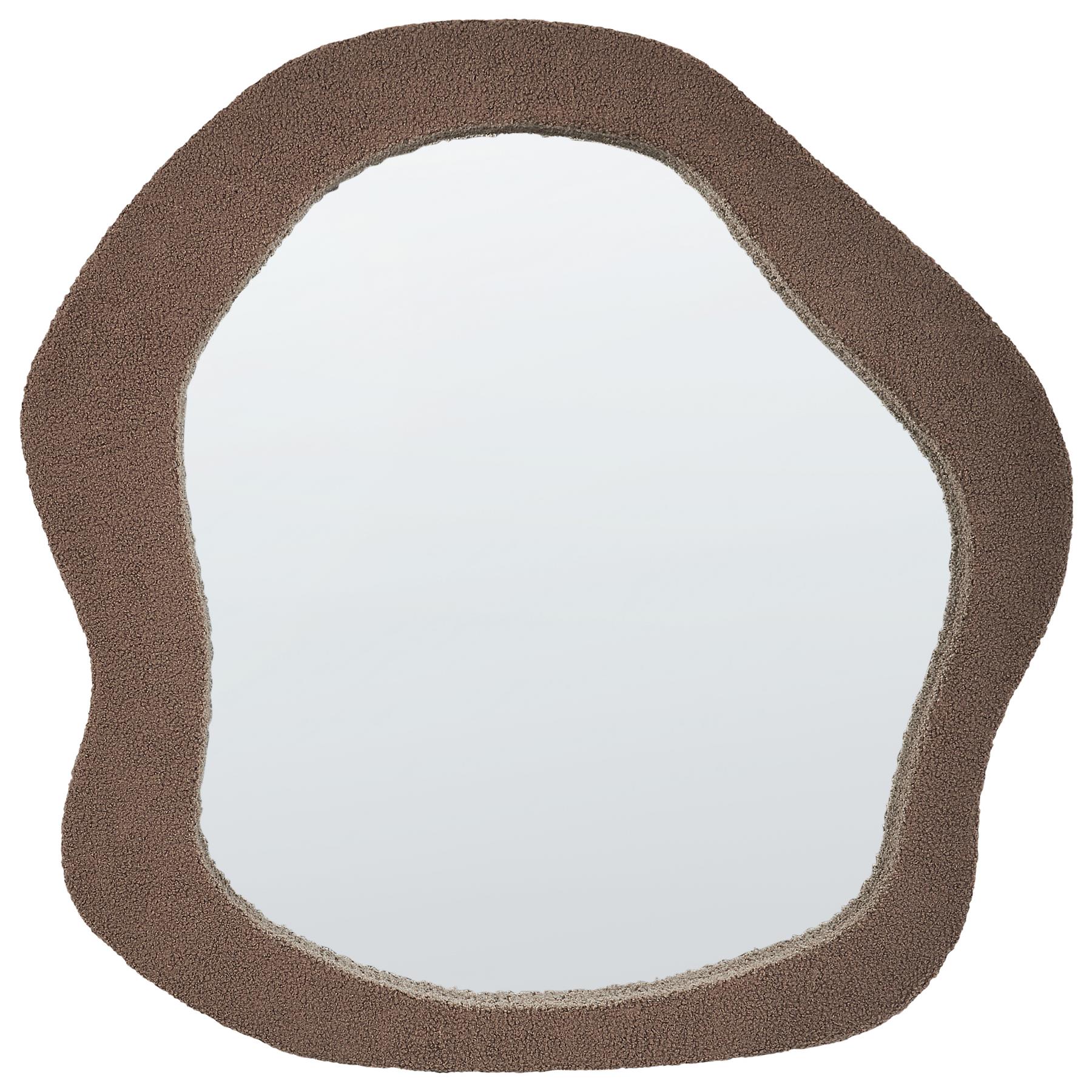 Beliani - BLISMES - Wandspiegel - Bruin - 79 x 80 cm - Bouclé