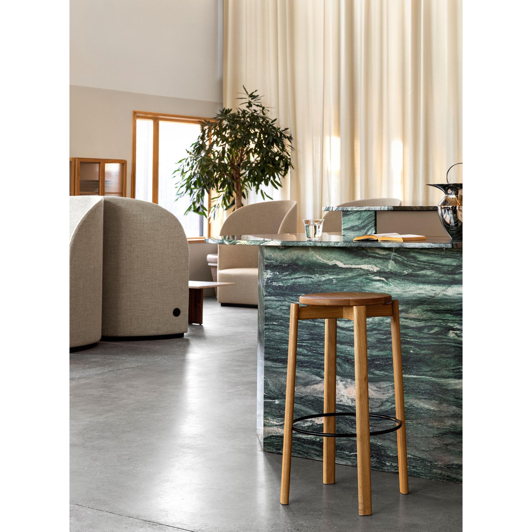 Audo Copenhagen Passage barkruk H75 naturel eiken|zwart