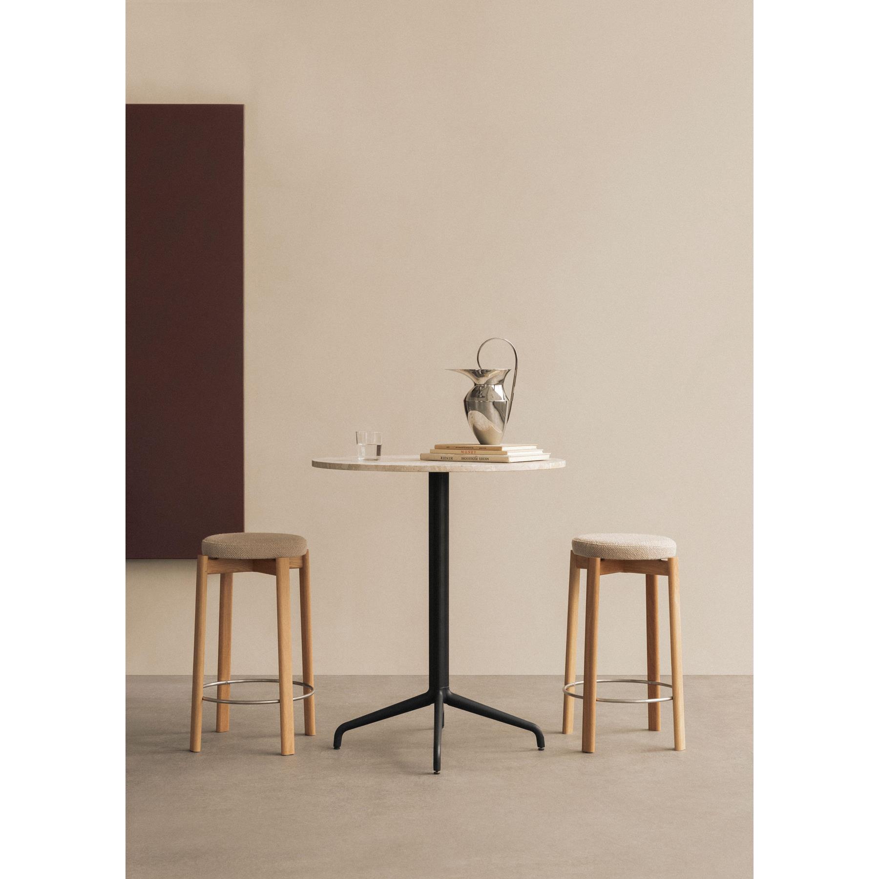 Audo Copenhagen Passage barkruk H66 naturel eiken Bouclé Beige