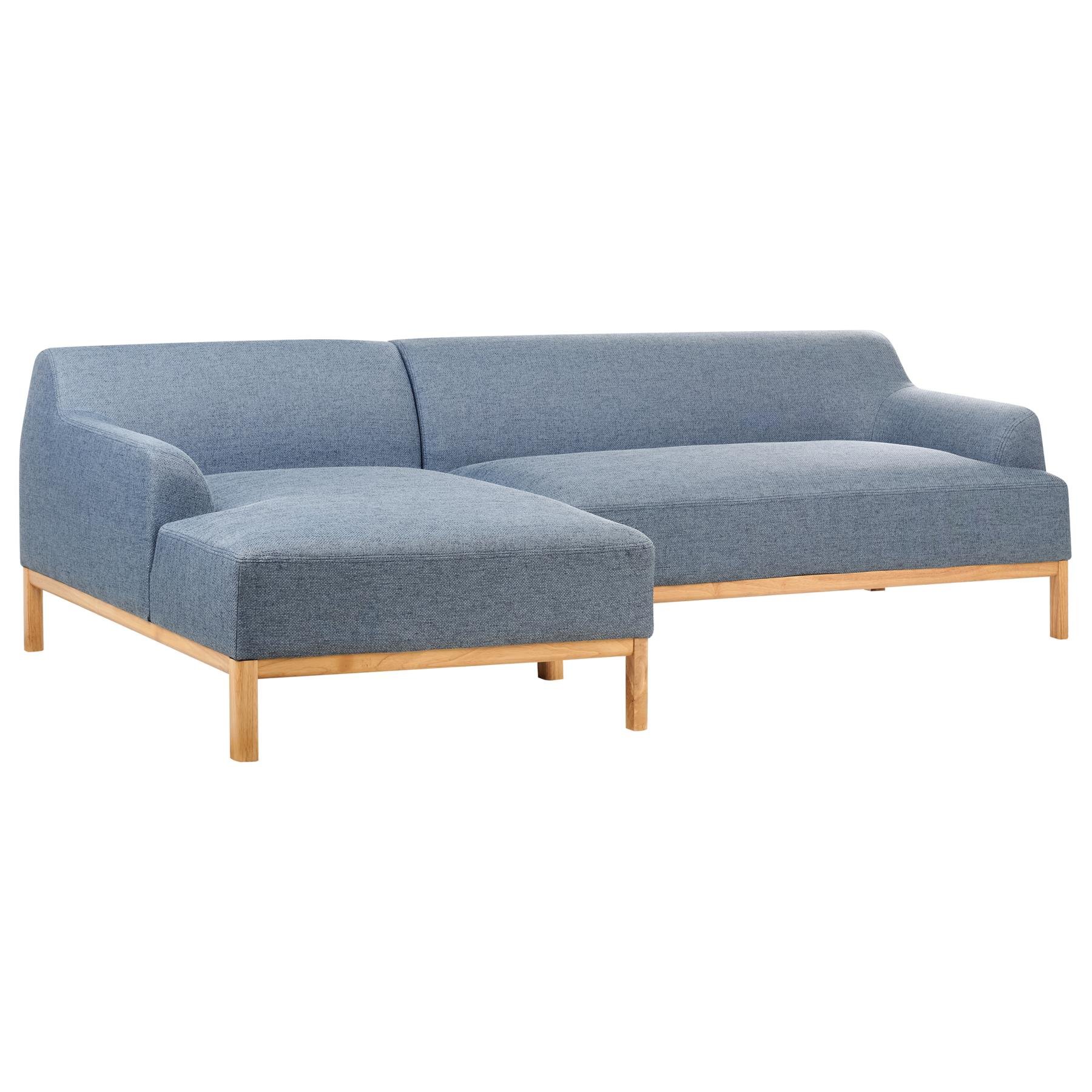 Beliani - SOSJO - Hoekbank - Blauw - Rechtszijdig - Polyester
