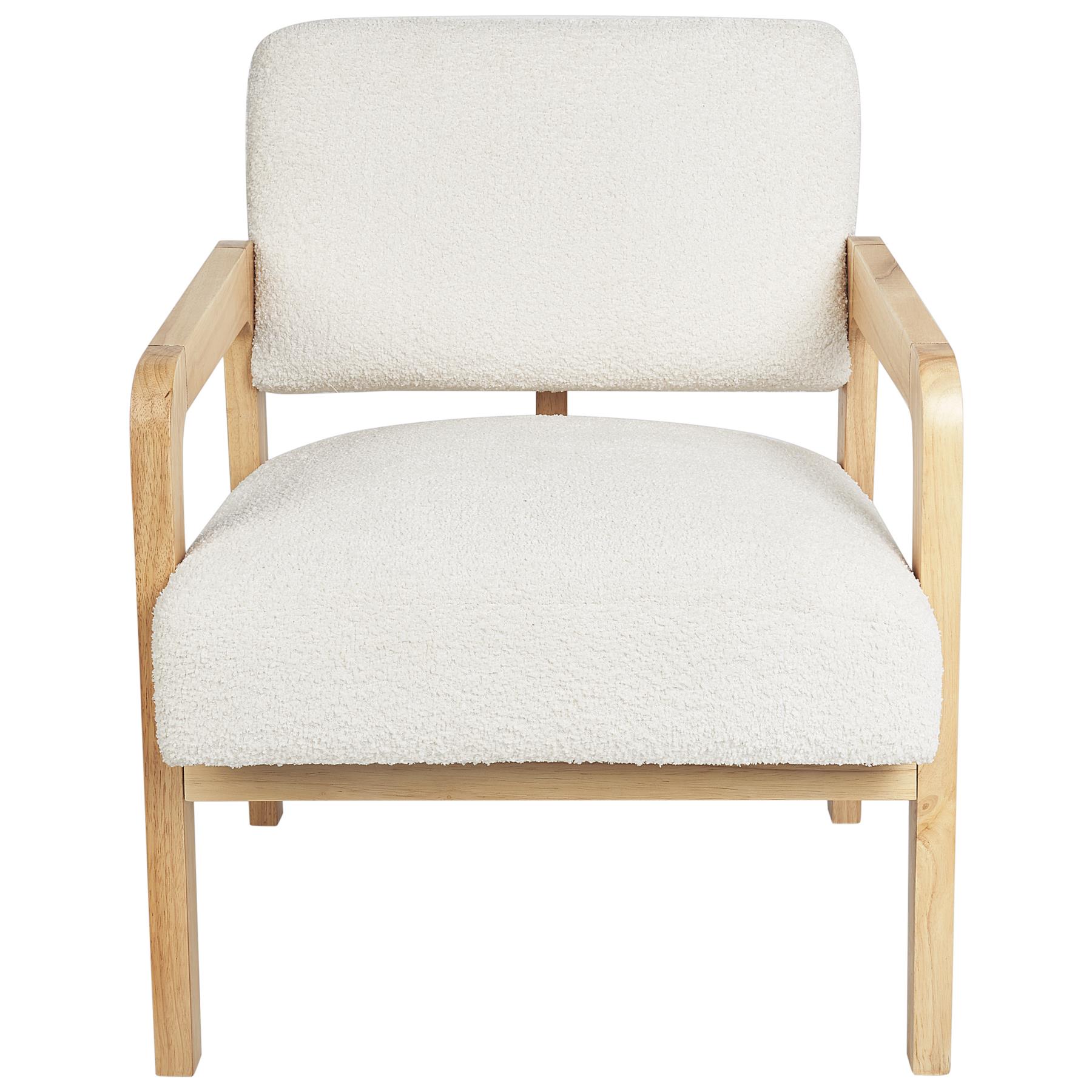 Beliani - HJO - Fauteuil - Wit - Bouclé
